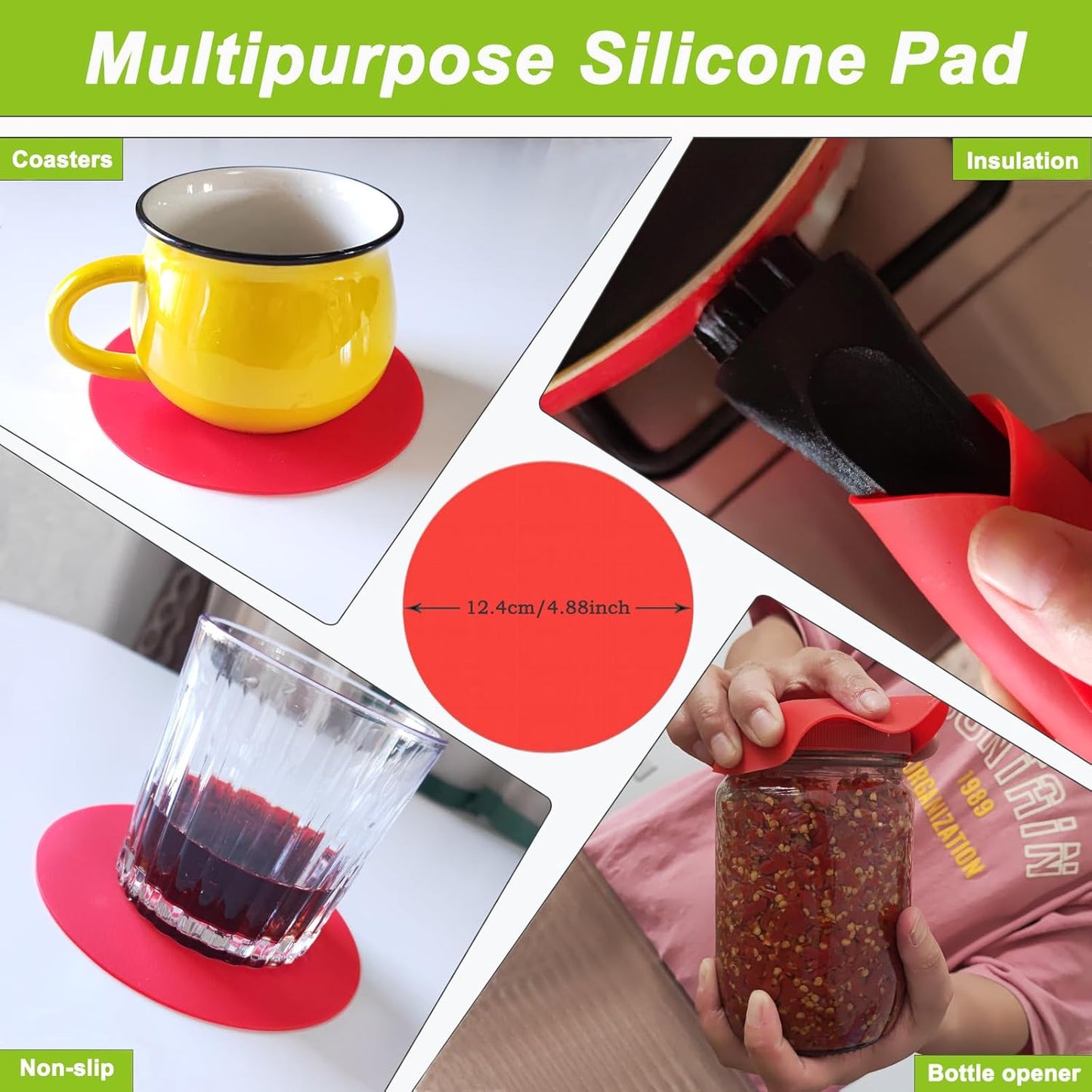 Jar Opener for Weak Hands - Removes Tight Jar Lid for Seniors with Arthritis - Adjustable Jar Opener - Multi Opener Set with Jar Opener Gripper Pad and Bottle Opener Keychain