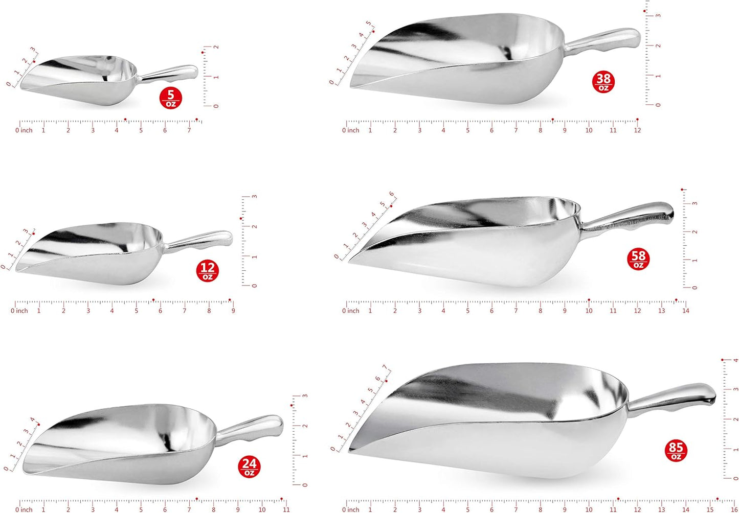 New Star 34585 Cast Aluminum Utility Scoop, 58-Ounce