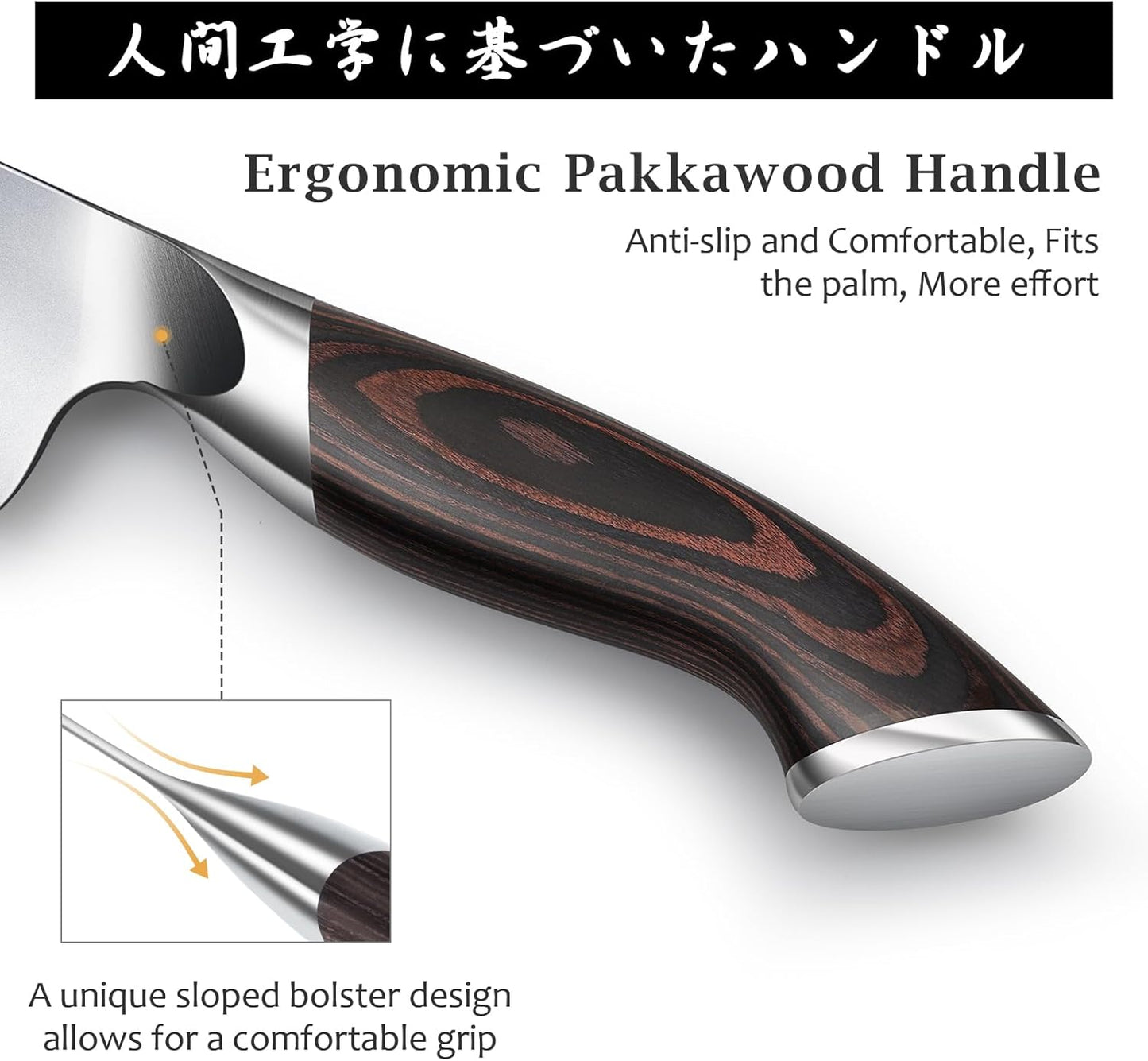 7 Inch Nakiri Knife, Japanese High Carbon Stainless Steel Chef Knife, Multipurpose Meat Vegetable Sharp Kitchen Knife with Ergonomic Pakkawood Handle