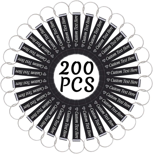 200PCS Personalized Bottle Opener Keychain Bulk Custom Beer Bottle Opener with Logo Text Engraved Wedding Bottle Opener Favors Customized Gifts for Guests Baby Shower Birthday Party-Black
