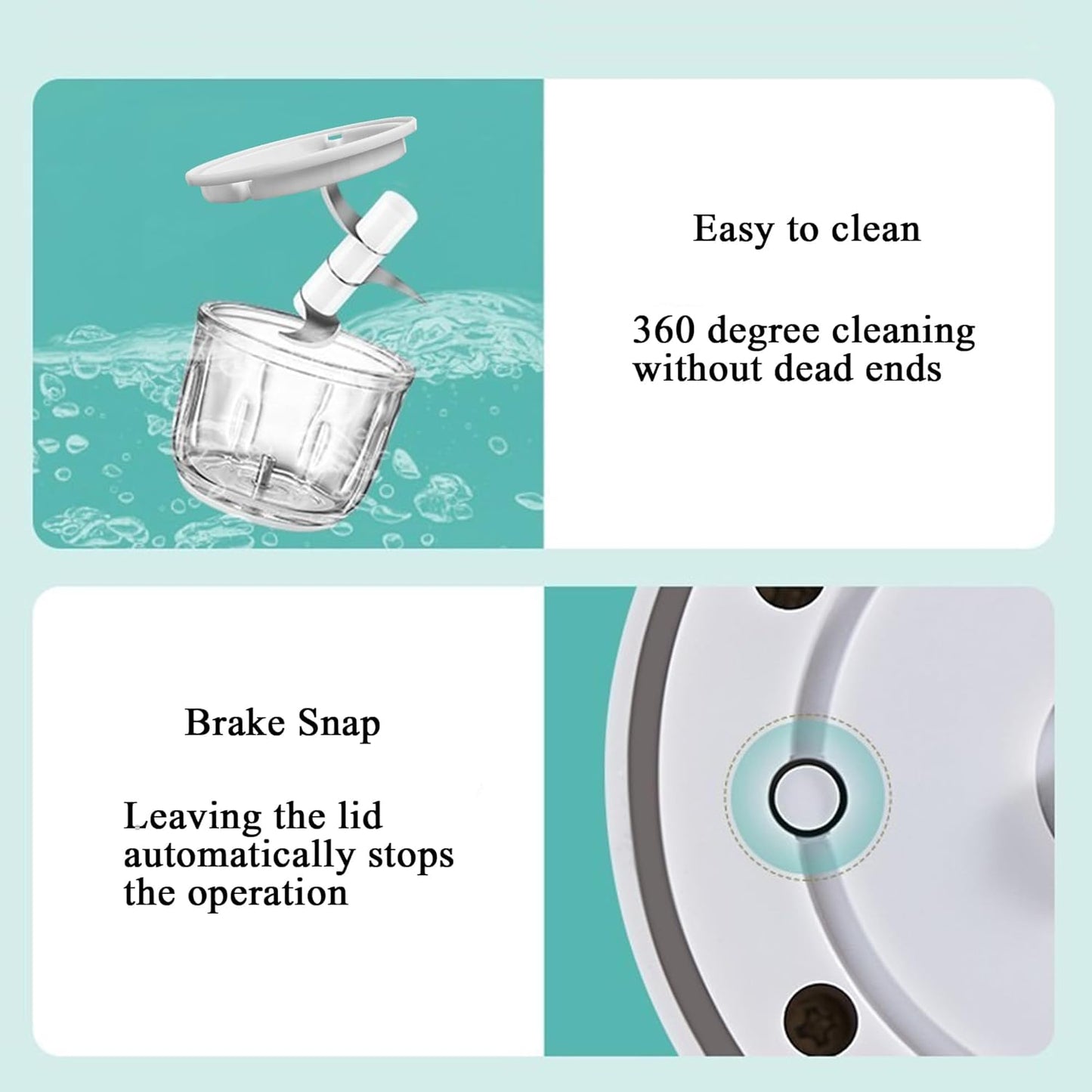 350ML Electric Garlic Chopper, Portable Veggie Chopper,Garlic Grinder Masher Onion Chopper, Blender to Vegetable, Cordless Food Processor for Ginger, Chili, Fruit, Meat, Spices, Beans, etc