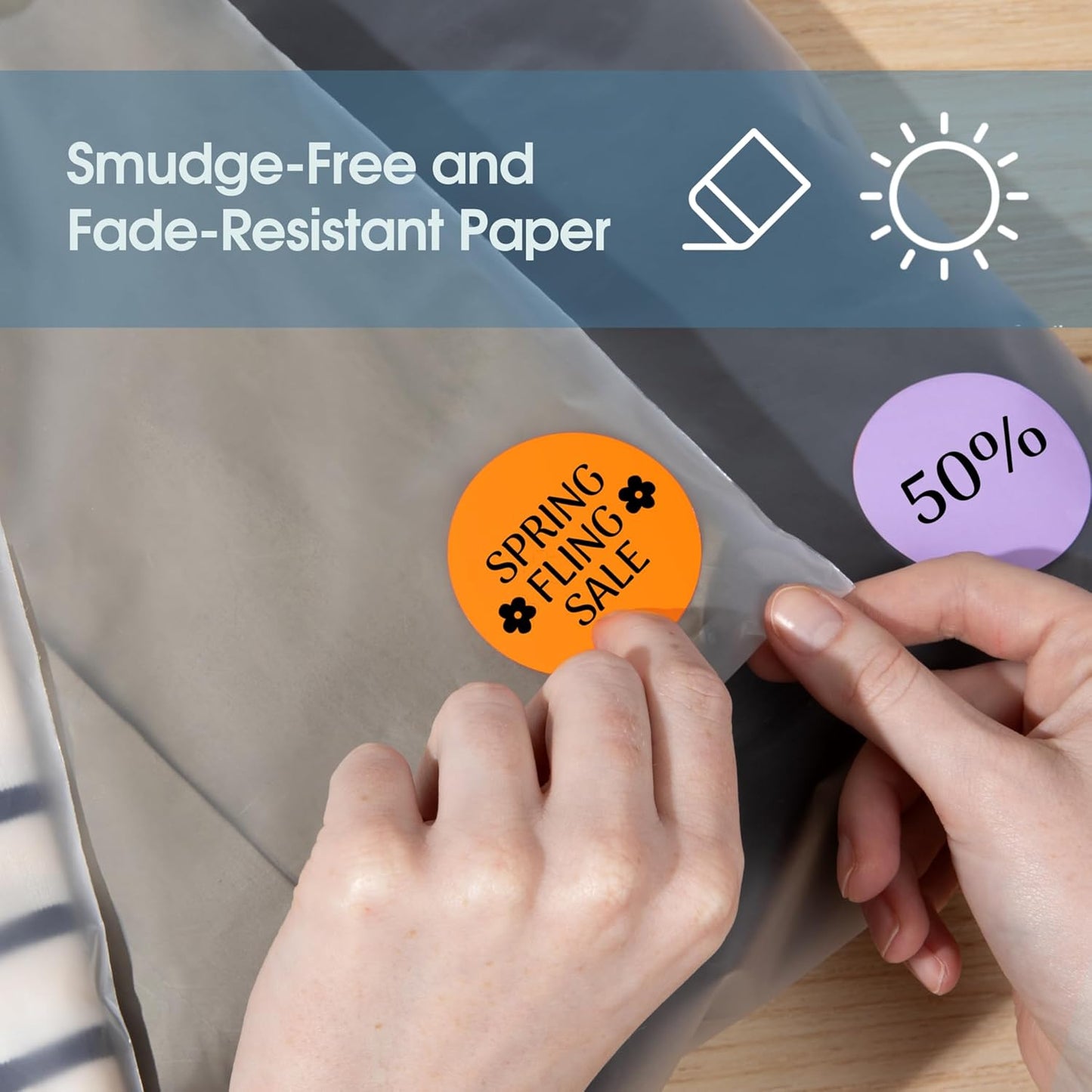 Spartan Industrial 2" Round Direct Thermal White Labels | Perforated Custom Circle Logo Stickers - Works with Rollo, Zebra, MUNBYN Desktop Printers - 2 Rolls, 750/Roll