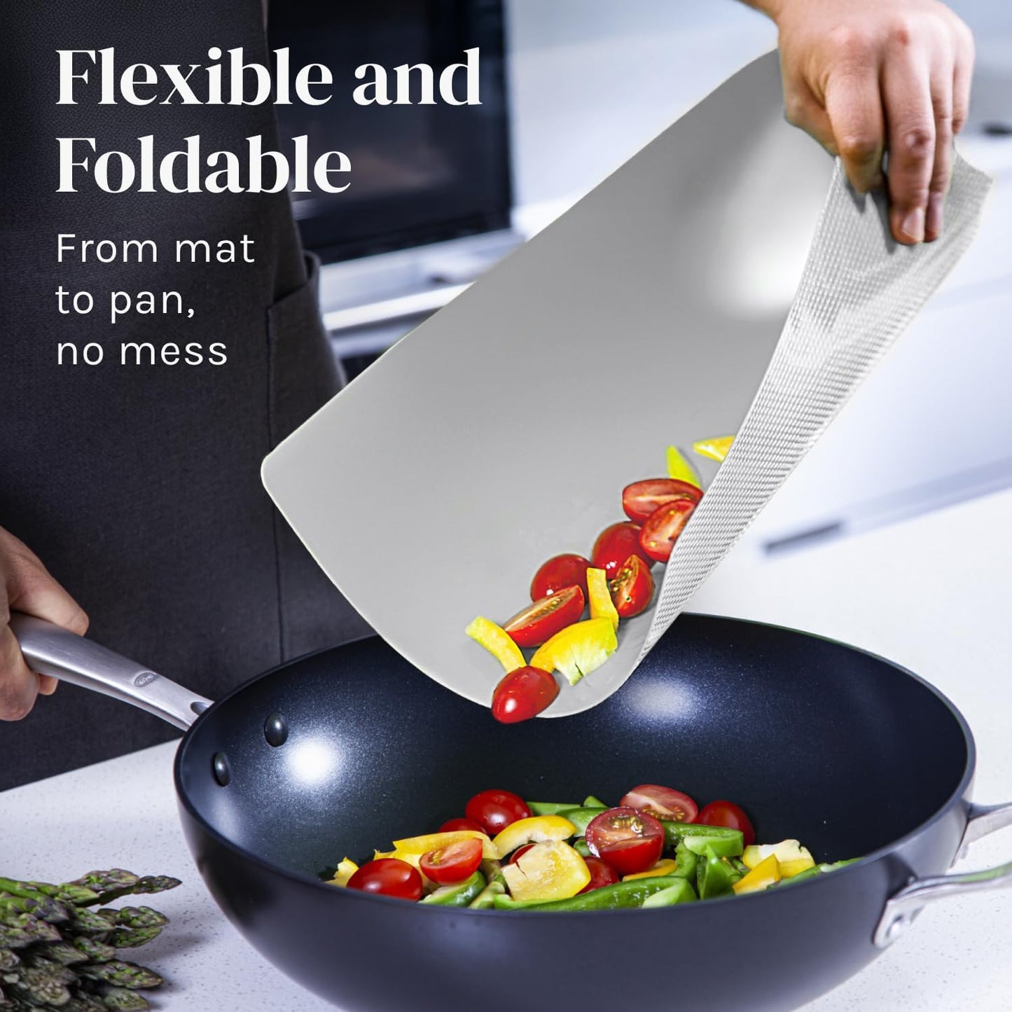Extra Thick Flexible Plastic Cutting Board Mats with Food Icons & EZ-Grip Waffle Back, (Set of 6) Dishwasher Safe