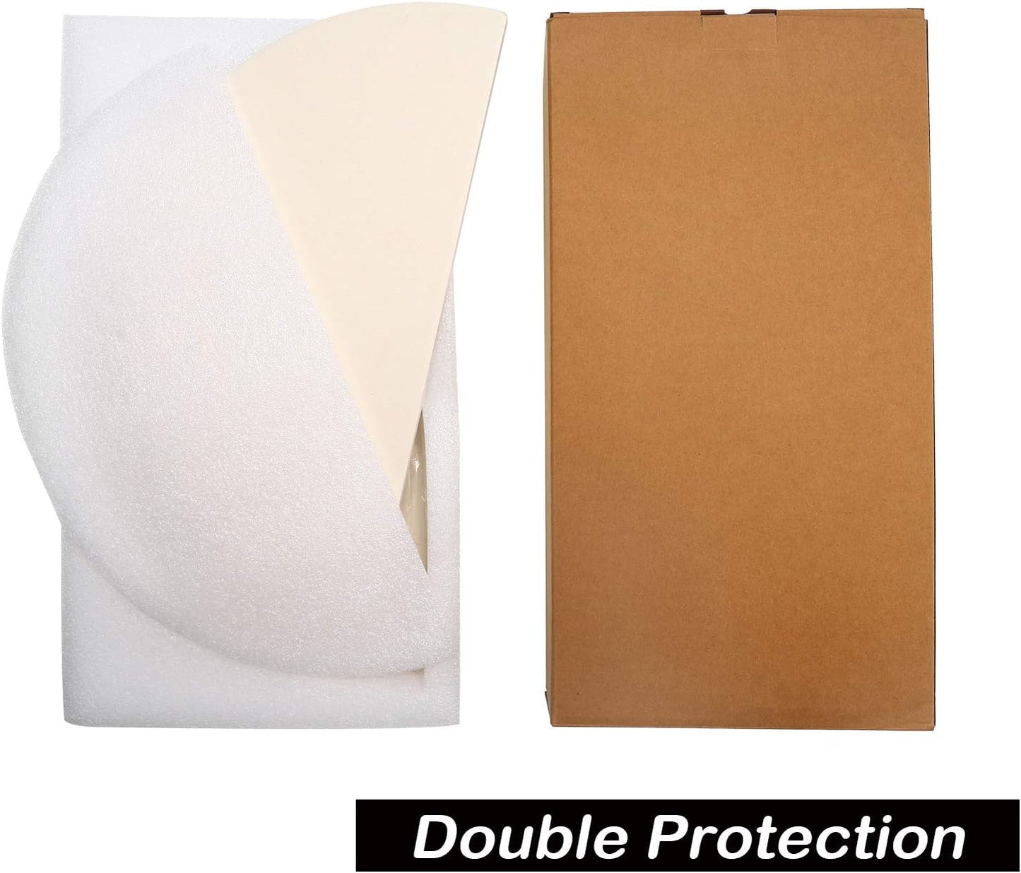 BBQ Future 19.8 Inch Half-Moon Ceramic Heat Deflector Plates for Kamado Joe Big Joe I, II & III, 2-Pack, White