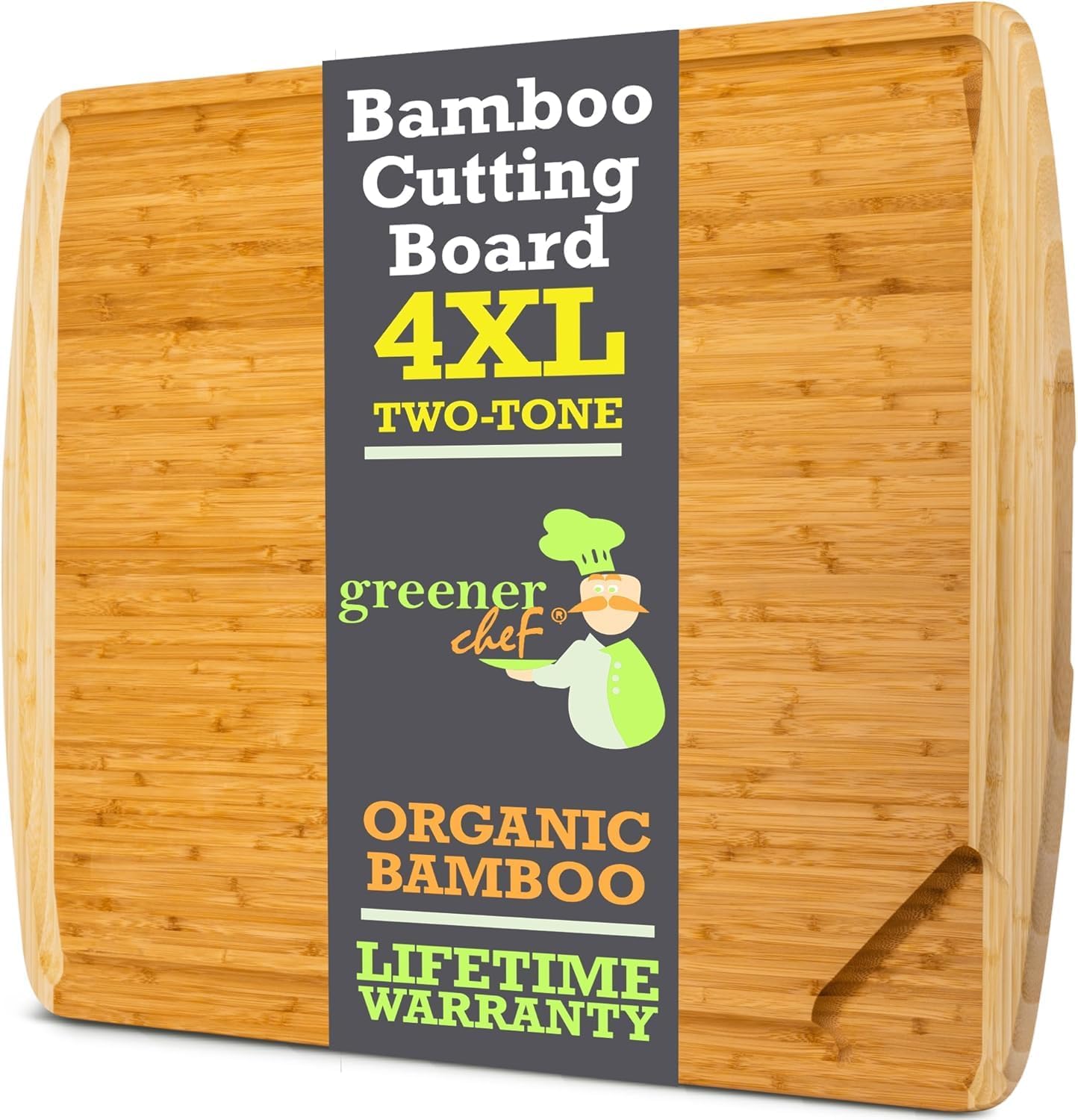 FSC® Certified 36 x 24 Inch Extra Large Bamboo Cutting Board with Lifetime Replacements – 4XL Butcher Block, Oversized Carving & Charcuterie Board, Stovetop Cover for Kitchen Counter Space
