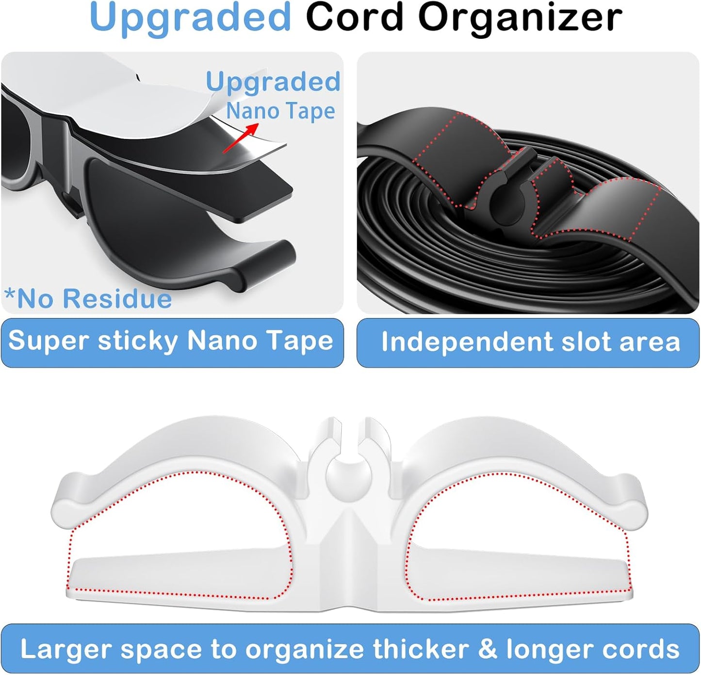 Cord Organizer for Appliances, 8 Pack Upgraded Kitchen Appliance Cord Organizer Stick On Appliance Wire Organizer Wire Wrapper for Kitchen Appliances Mixers, Coffee Maker, Pressure Cooker