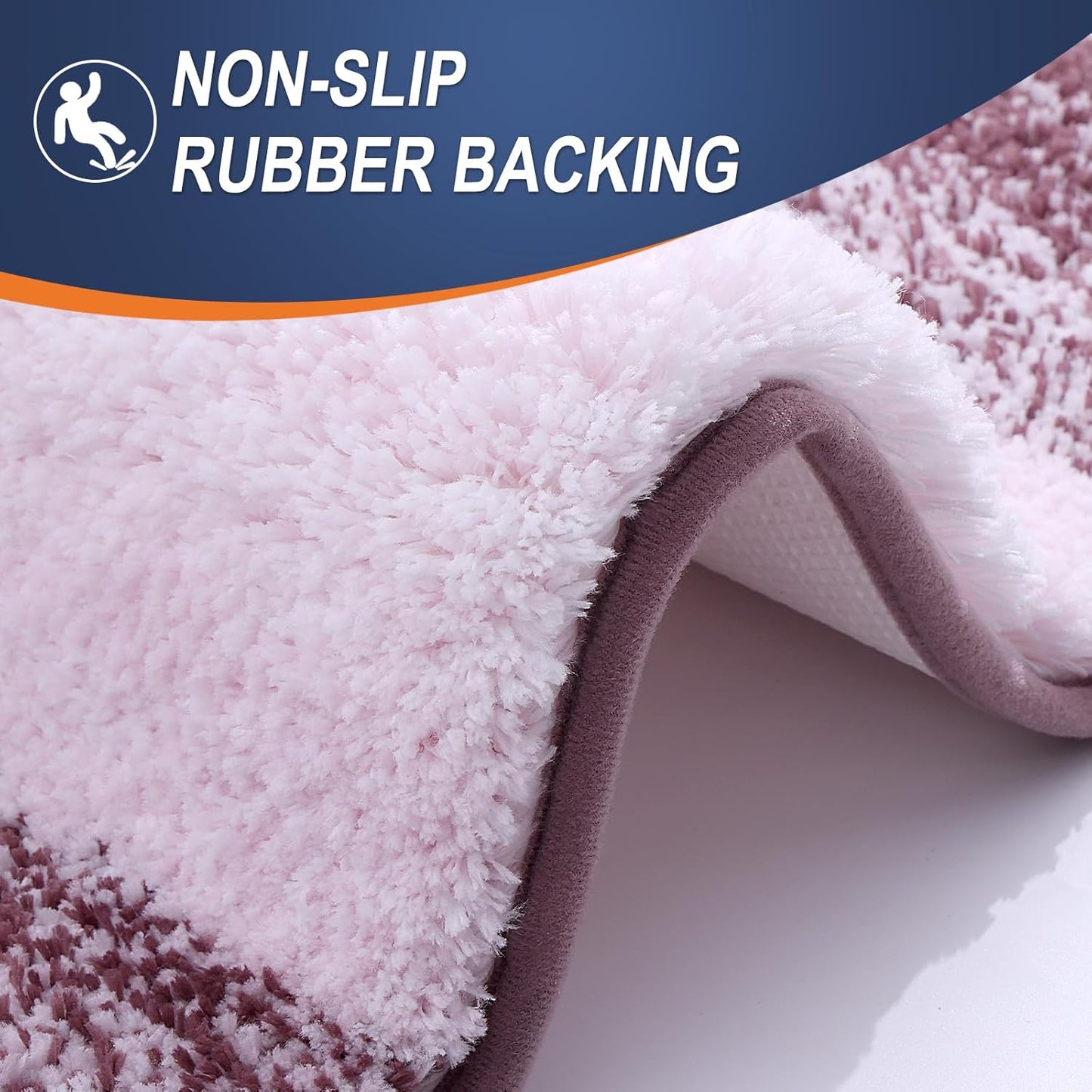 OLANLY Bathroom Rugs Mat 36x24, Extra Soft Absorbent Microfiber Bath Rugs, Rubber Backing, Quick Dry, Machine Washable Bath Mats for Bathroom Floor, Tub and Shower, Home Decor Accessories, Mauve