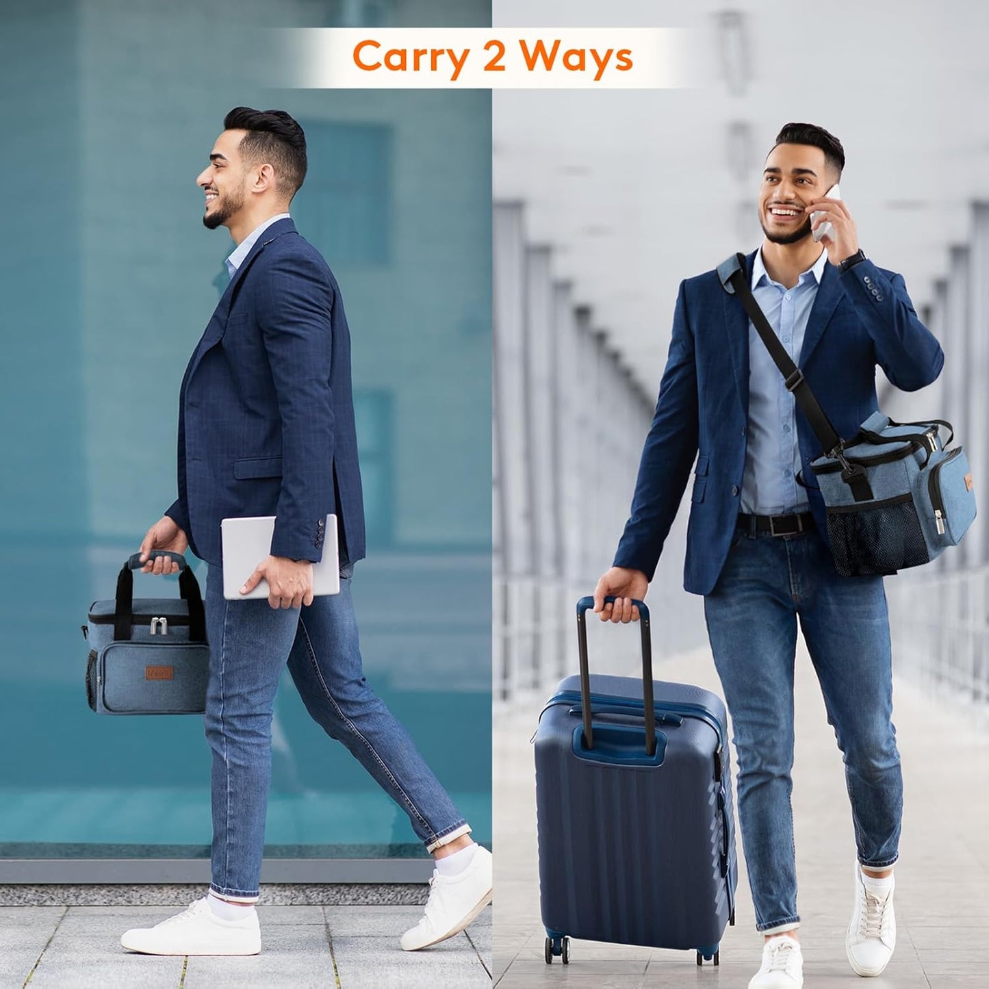 Lifewit Medium Lunch Bag Insulated Lunch Box Soft Cooler Cooling Tote for Adult Men Women, Light Blue 12-Can (9L)