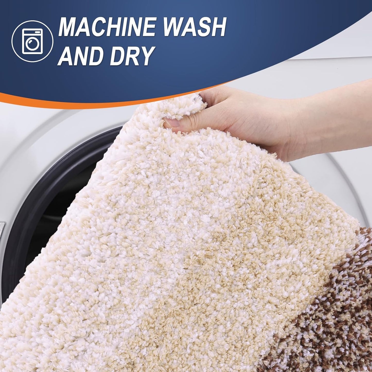 OLANLY Bathroom Rugs Mat 44x32, Extra Soft Absorbent Microfiber Bath Rugs, Rubber Backing, Quick Dry, Machine Washable Bath Mats for Bathroom Floor, Tub and Shower, Home Decor Accessories, Brown