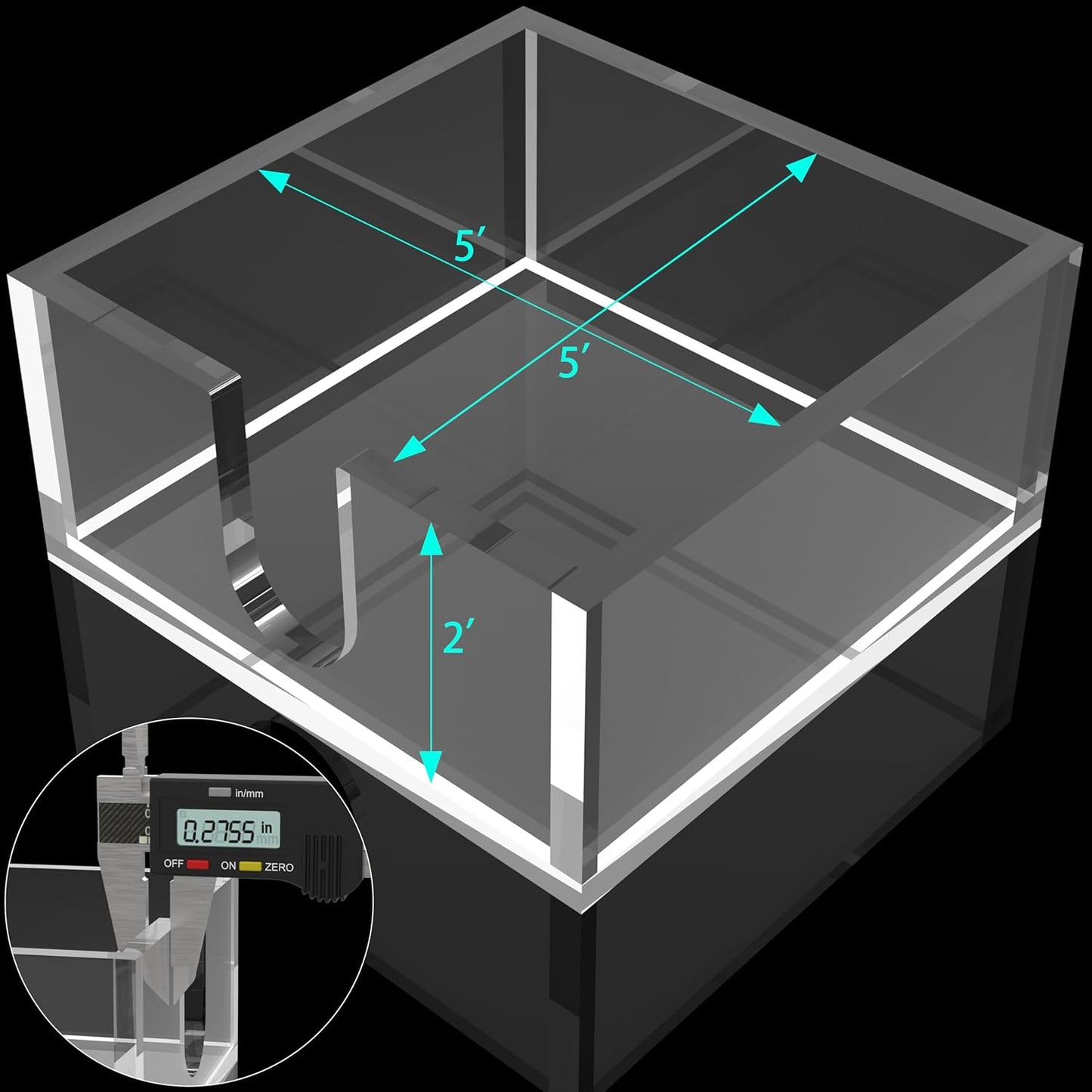 Rubtlamp 2Pcs Acrylic Napkin Holder Bathroom - 0.27Inch Thickness Acrylic Guest Towel Napkin Holder - Hand Towel Tray - Clear Napkin Holders Tissue Dispenser (Clear, 5.5”X5.5”X2.5”)