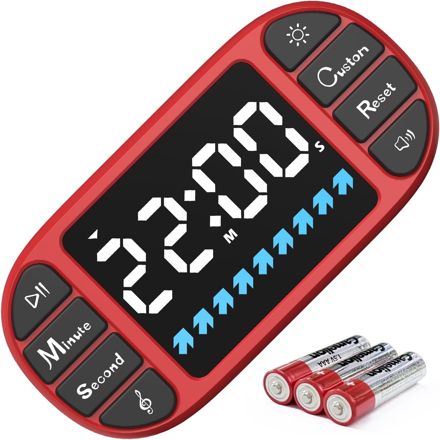 DOOMAY Digital Kitchen Visual Timer: 3.6'' Large LED Display, Magnetic, 3 Brightness, 4 Alarms and Volume, Memory Function, Countdown Count up for Cooking, Classroom, Home Gym, AAA Battery Included