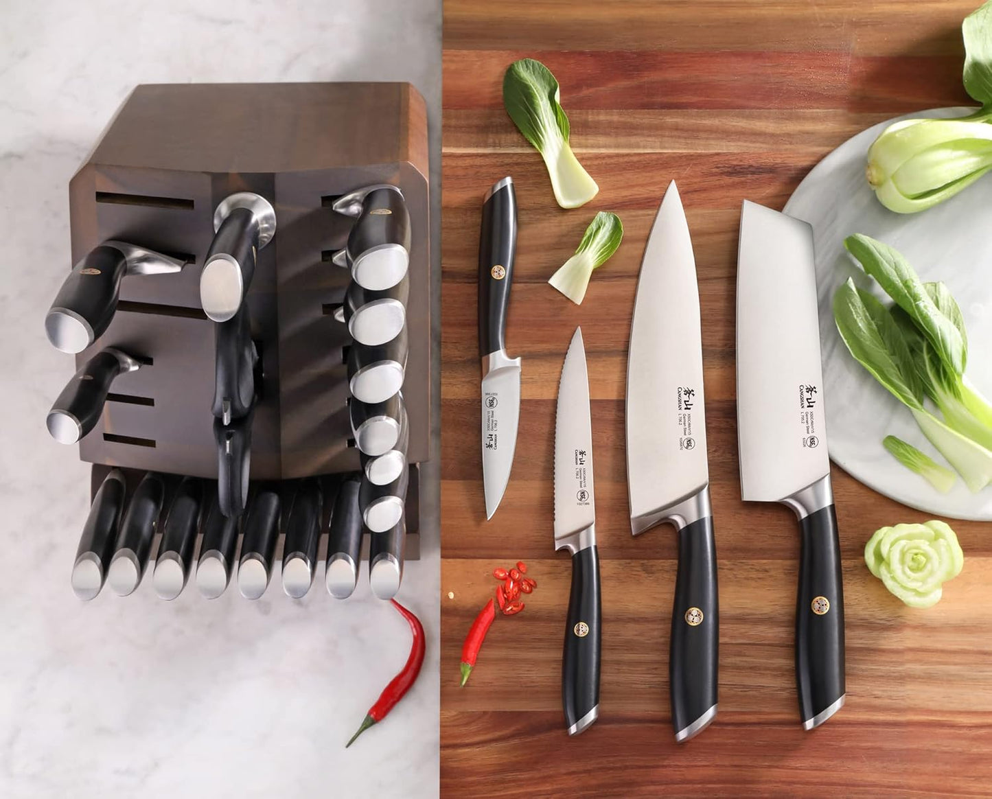 Cangshan L Series 23-Piece Classic Knife Block Set, Forged German Steel, 1027457