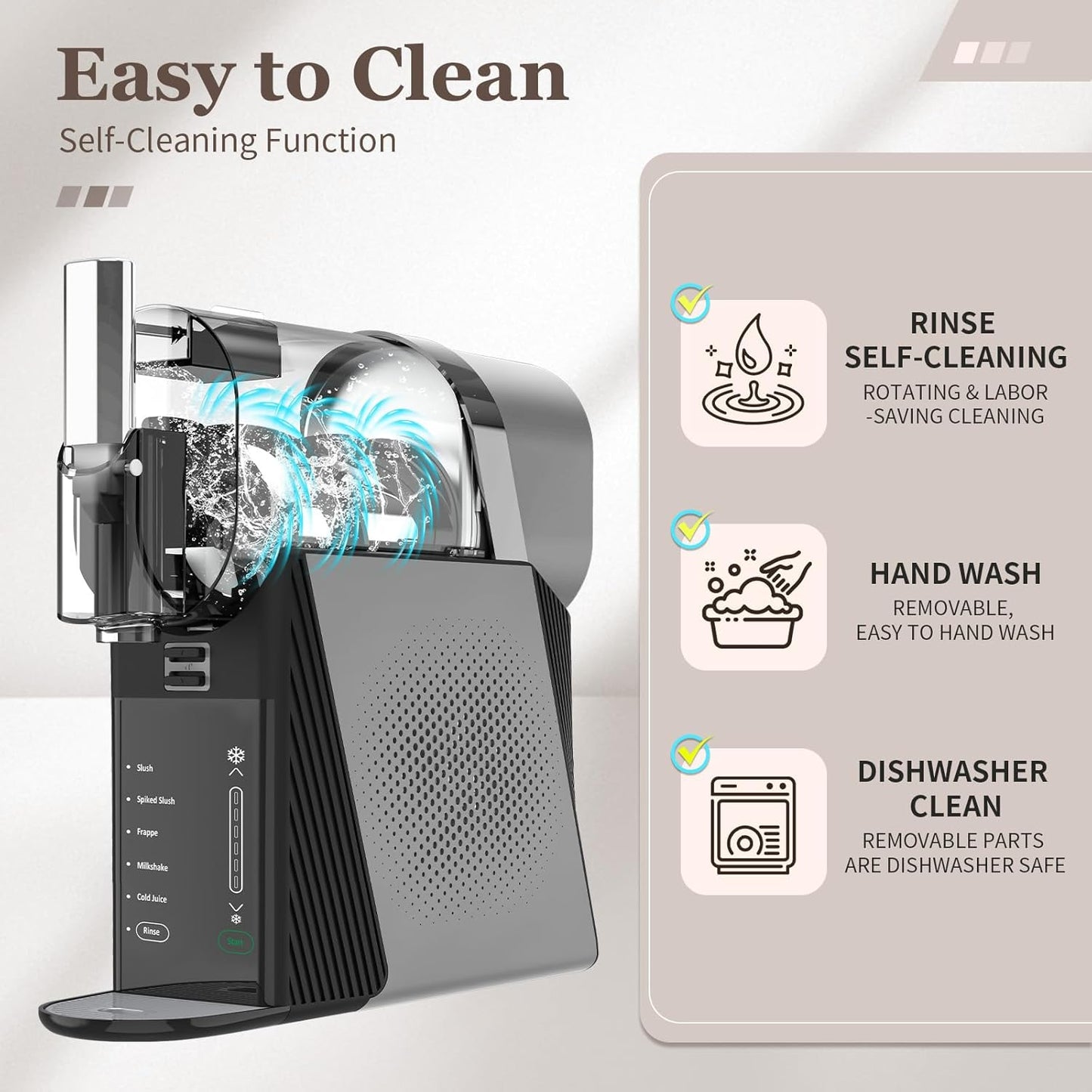 Slushie Machine No Ice Needed, 68oz Slushy Machine for Home with Self-Cleaning Function & 6 Preset Programs, Commercial Professional Frozen Drink Maker for Margaritas Frappés Milkshakes Party Kids