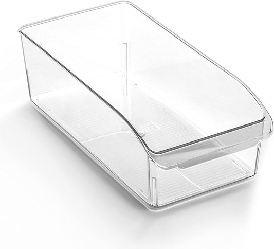 BINO | Plastic Storage Bins, Small | THE CURVE COLLECTION | Multi-Use Organizer Bins | Storage Containers Kitchen, Pantry and Home Organization | Fridge Organizers | Pantry Organization and Storage
