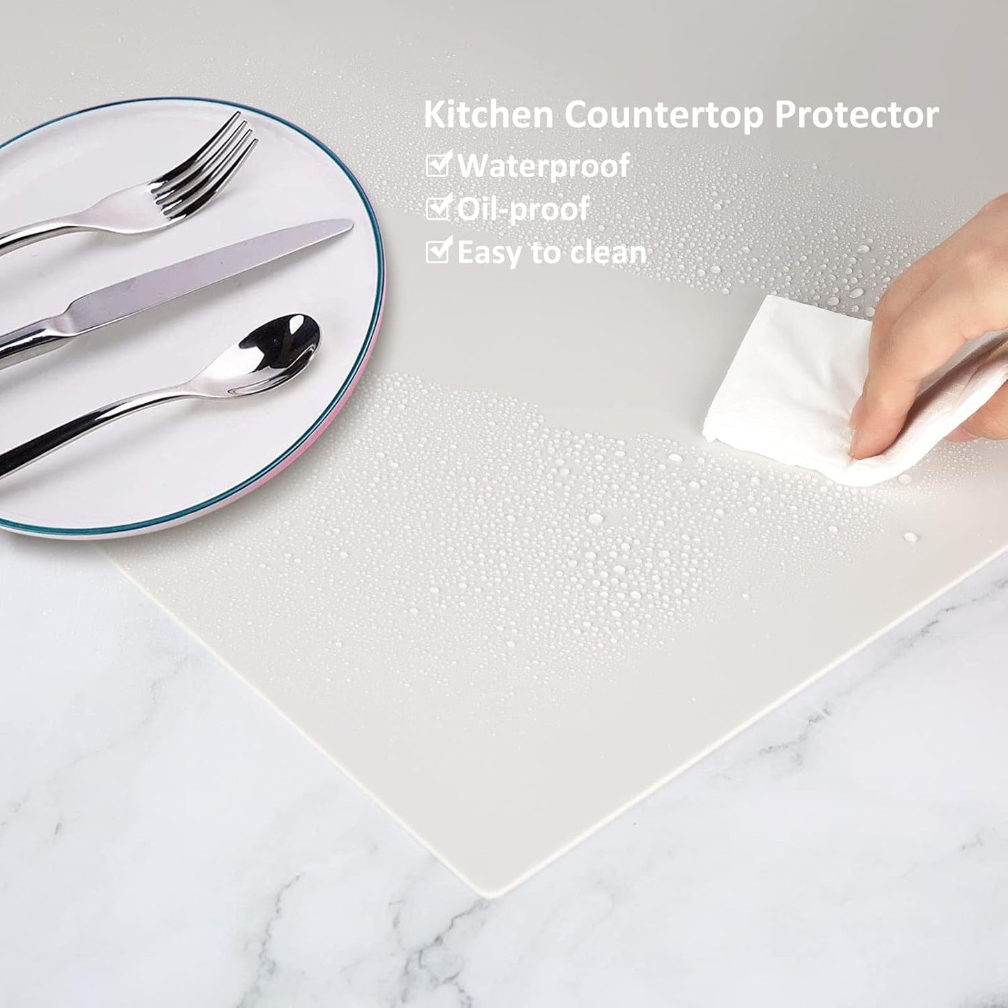 Silicone Mat Heat Resistant Mats for Countertop, Multipurpose Large Silicone Mats for Crafts Kitchen Workbench Size 48x24 inches Thick 2mm,Rolled Package,Beige