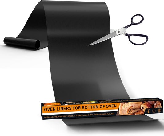 UBeesize 75 Inch Roll Reusable Oven Liners for Bottom of Oven,Thick Heavy Duty Non Stick Teflon Oven Mats Cut to Custom Fit Electric, Gas, Toaster，Convection, Microwave Ovens and Grills