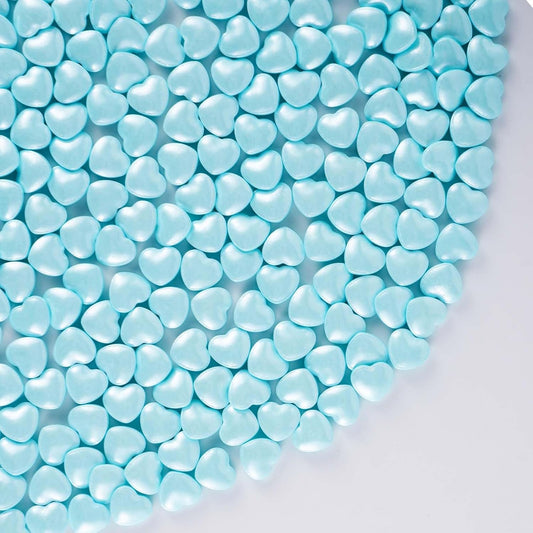 Kasvan Blue Heart Shapes Sprinkles - Edible Candy Pearls 130g/4.58 Oz, Mix Size, Baking Cake Decorations, Ice Cream Toppings and Cookie Decorating, Wedding Party Chirstmas Supplies (Blue)