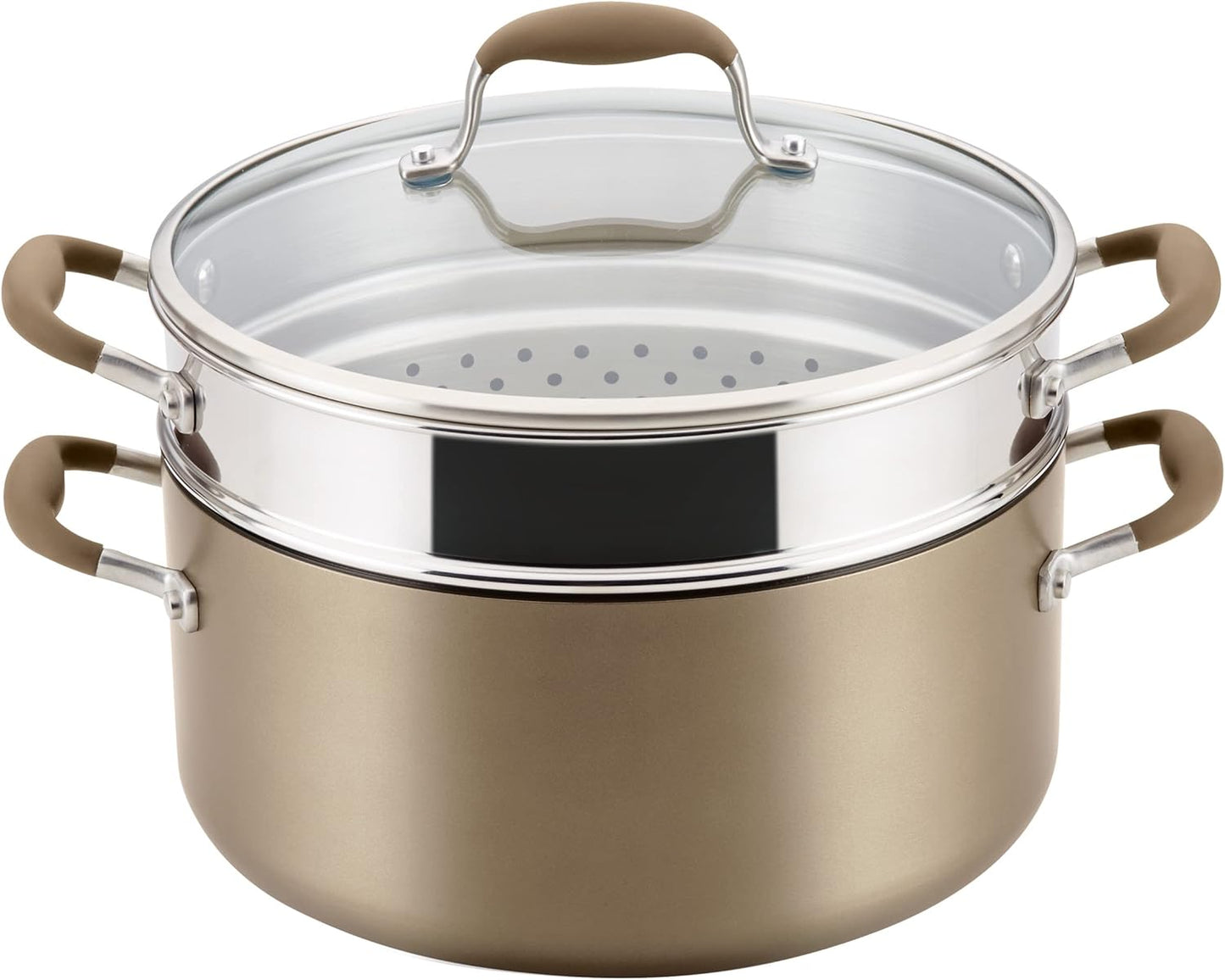 Anolon Advanced Home Hard-Anodized Nonstick Open Stock Cookware (8.5 Qt. Wide Stockpot, Bronze)