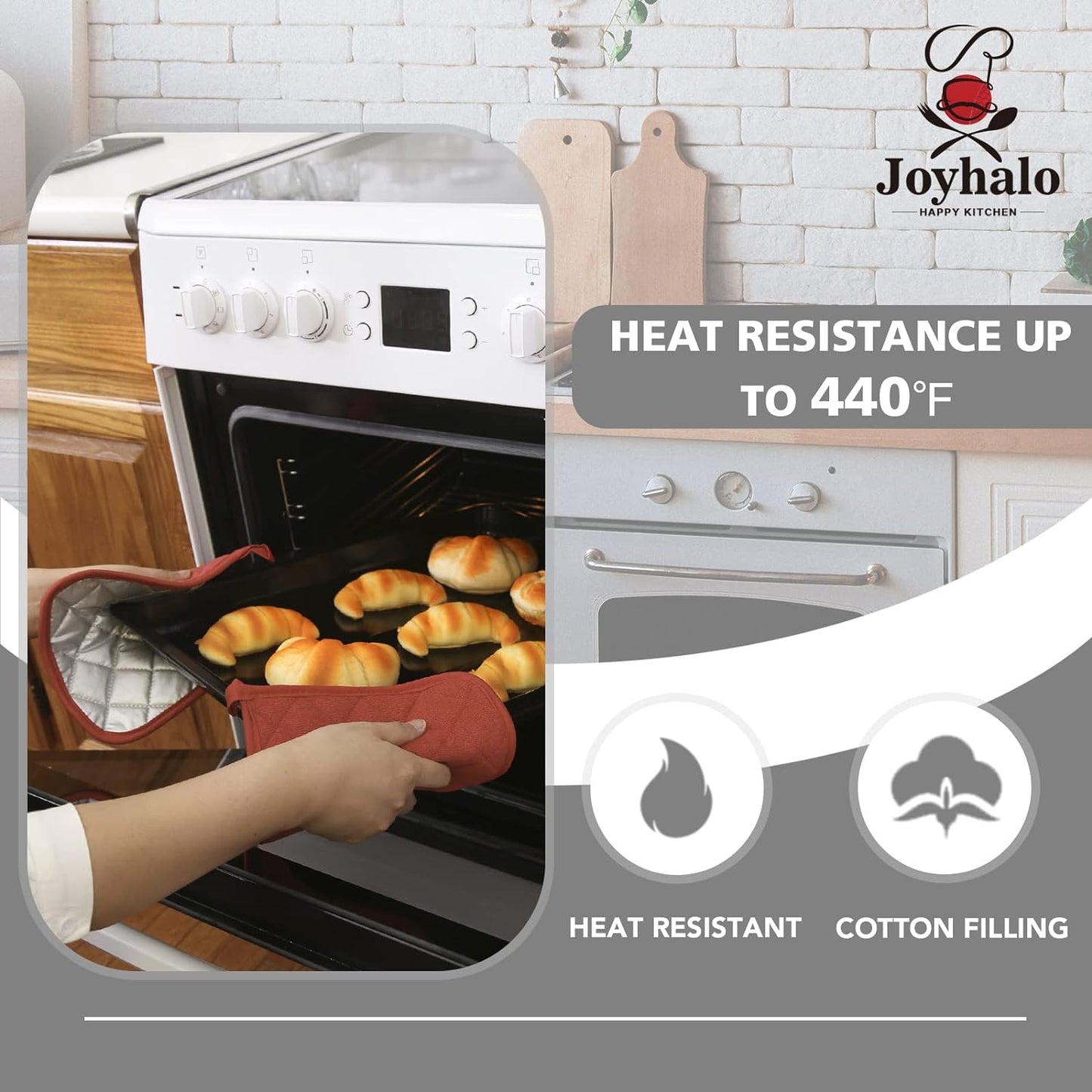 Joyhalo 4 Pack Pot Holders for Kitchen,Cotton Oven Holder with Great Heat Resistance,Non Slip Hot Pads for Kitchen Clearance,Spice