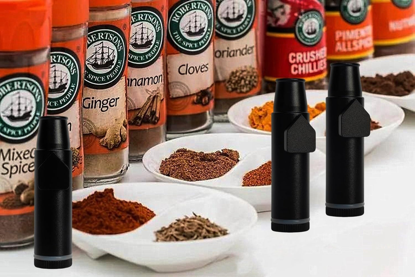 OMO Metal Ieak-proof Bottle (2nd Generation Upgrade Version) (Black）Portable Pepper Shaker (3 pack)