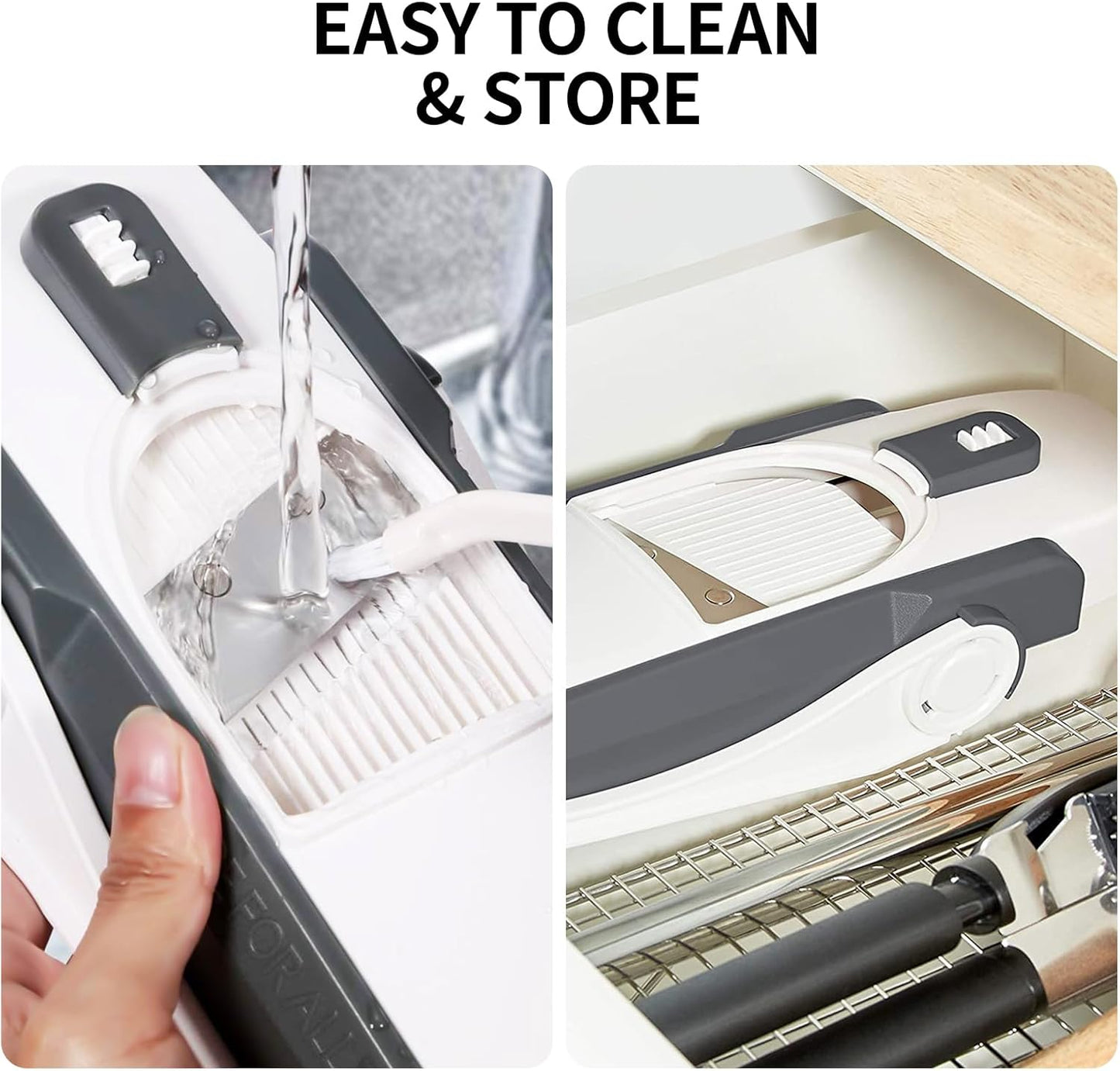 Safe Mandoline Slicer,Vegetable Potato Slice Food Cutter for Kitchen,Thickness Adjustable Upright Veggie Chopper for Fast Meal prep