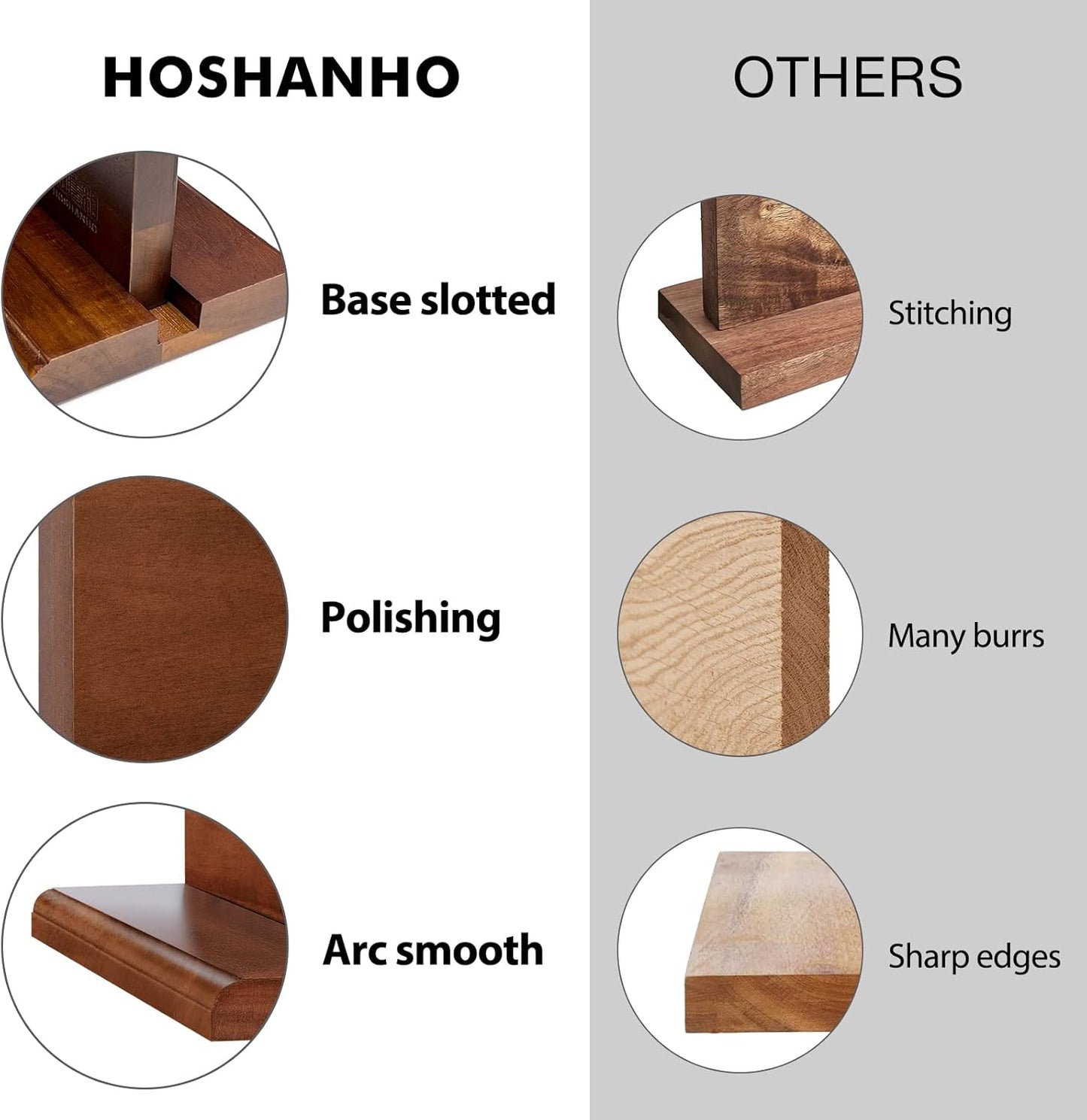 Magnetic Knife Block 14 x 10 Inches, Double Sided Magnetic Knife Holder Rack for Kitchen Counter, Acacia Wood Magnetic Knife Storage Stand with Knife Sharpener