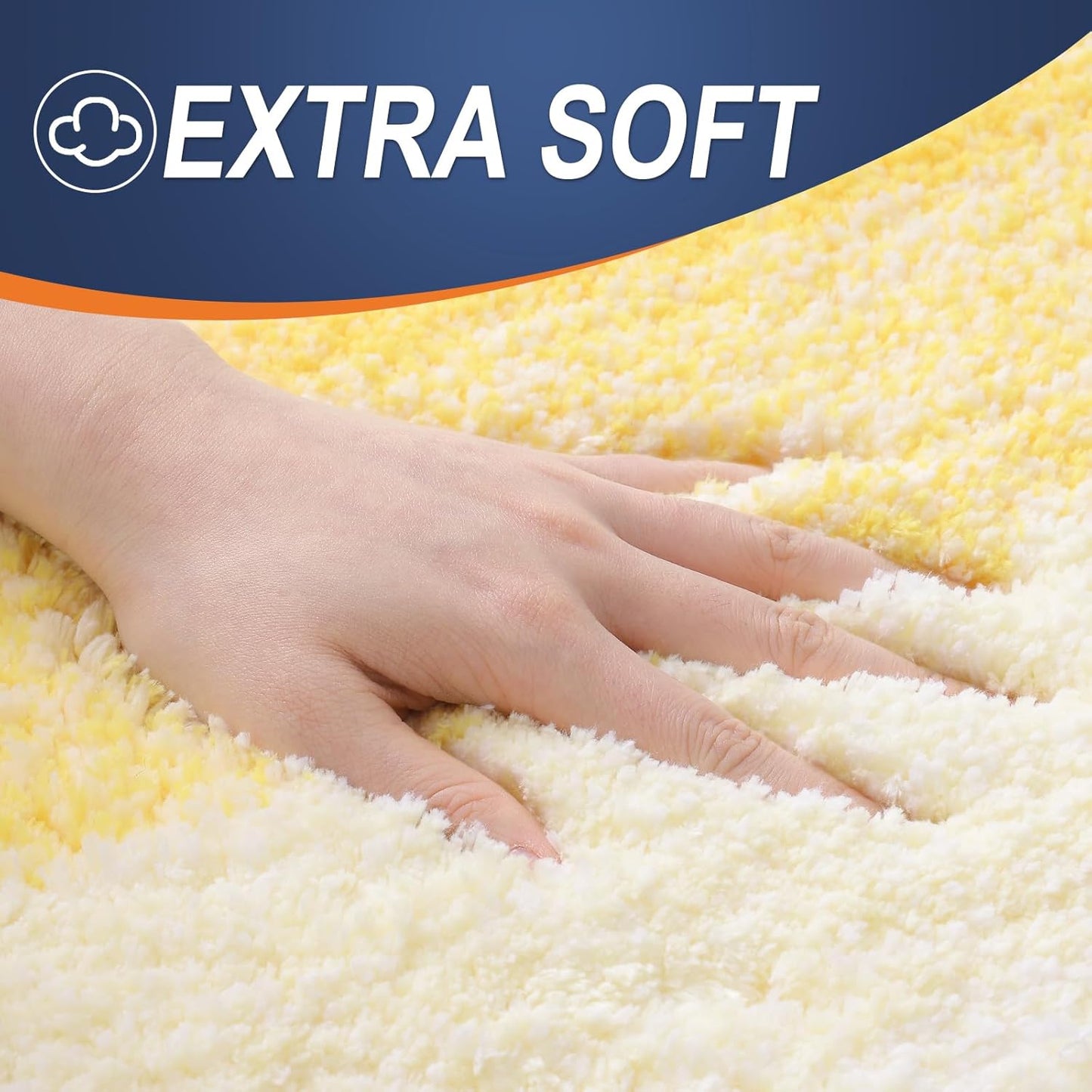 OLANLY Bathroom Runner Rugs 47x20, Extra Soft Absorbent Microfiber Bath Rugs, Rubber Backing, Quick Dry, Machine Washable Bath Mats for Bathroom Floor, Tub and Shower, Home Decor Accessories, Yellow