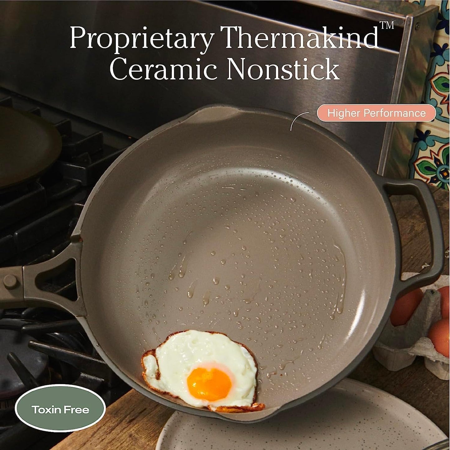 Our Place Mini Always Pan 2.0-8.5” (1.2 Qt) Nonstick, Toxin-Free Ceramic Cookware | Patented 10-in-1 Aluminum Frying & Sauté Pan | Safe for Oven, Induction & All Cooktops up to 450°F | Sage