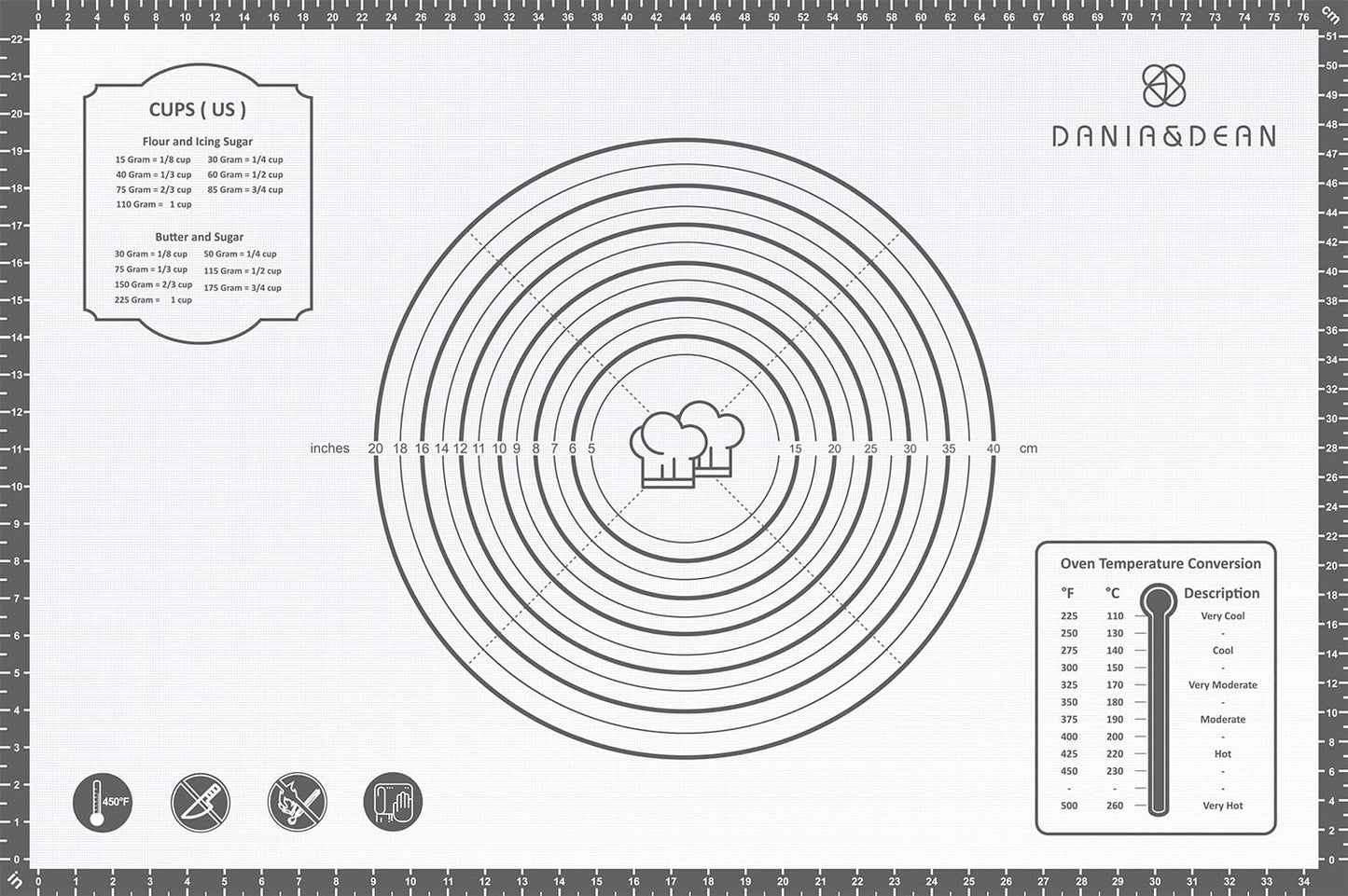 Silicone Mat, 24 x 36inch Extra Large Non-stick Pastry Baking Mat with Measurement, Resuable Thick Cookie Sheet Counter Mat, Dough Rolling Mat, Oven Liner, Fondant/Pie Crust Mat