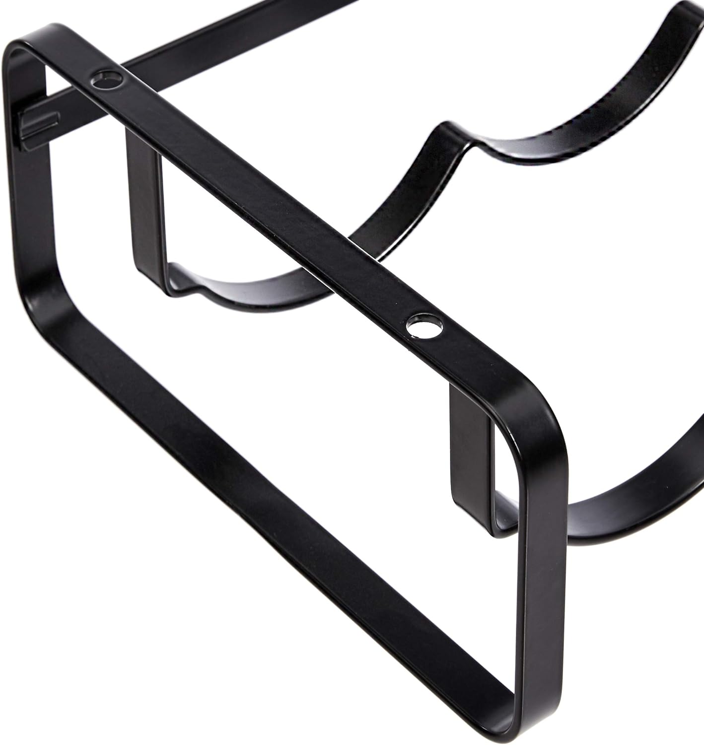 Amazon Basics Tabletop Stackable 4-Bottle Metal Wine Rack, 3.74"D x 15.75"W x 7.87"H, Black