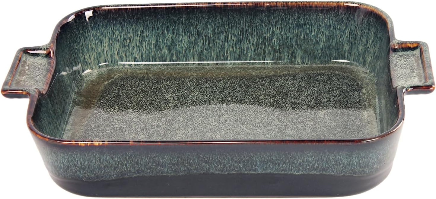 Ceramic Casserole Baking Dish - 1.4 Quarts Baking Dish for Oven, Lasagna Pans, Oven Safe Durable Bakeware for Kitchen Home Decor, Banquet and Dinner, Rectangular 1 pieces 10 x 7 Inch