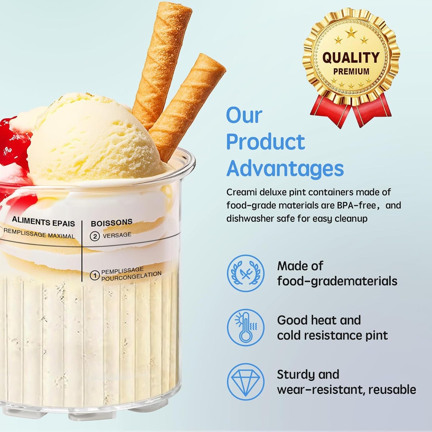 GuanQiao 4 Pack Creami Deluxe Pints & Lids for Ninja, 24 Oz Compatible with NC500 NC501 Series Ice Cream Makers, with 4 Spoons & 64 Writable Labels, BPA-Free & Dishwasher Safe, Green