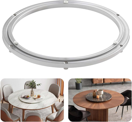 Pisman Aluminium Alloy Turntable Bearing, Heavy Duty Lazy Susan Rotating Bearing Turntable,Smooth Swivel Plate Hardware for Round Dining Table,DIY. Silent Rotating Base Only(16inch)