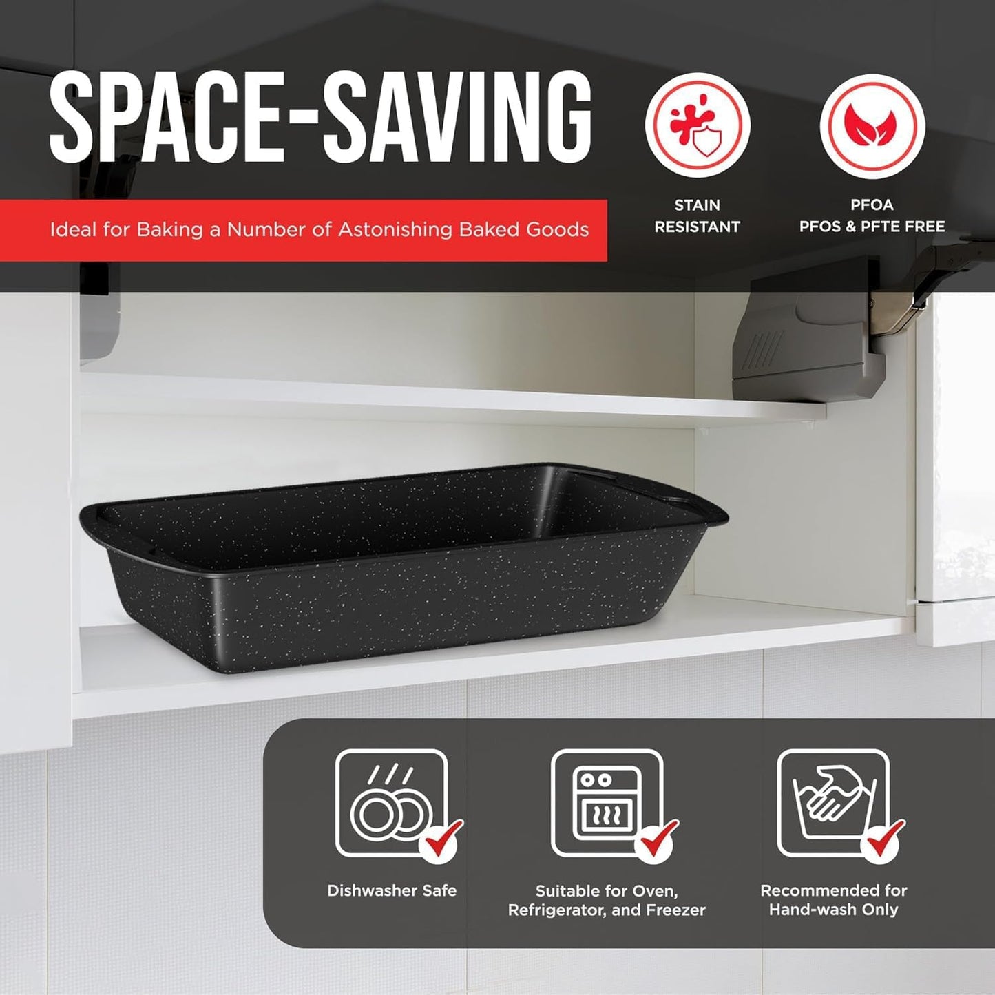 BAKKENMASTER Loaf Pan Set 1-Piece - Deluxe Nonstick Carbon Steel Bakeware for Perfect Bread and Cakes – Dishwasher Safe, Premium Pans for Home Baking