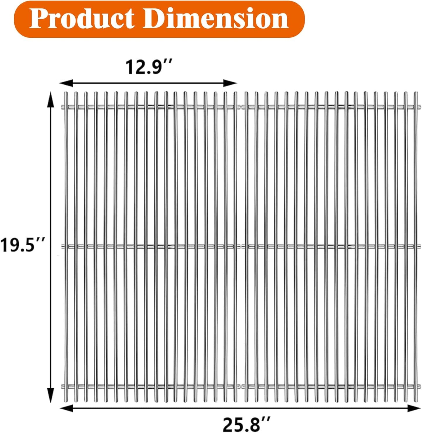 19.5" Stainless Steel Cooking Grates for Weber Genesis 300 Series, Weber Genesis Grill Parts for Genesis E310 E320 E330 S310 S320 S330, Replacement Parts for Weber 7528/7524