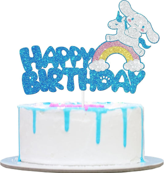 Cute Cake Decorations, Cake Topper, Cartoon Birthday Party Decorations (Blue)