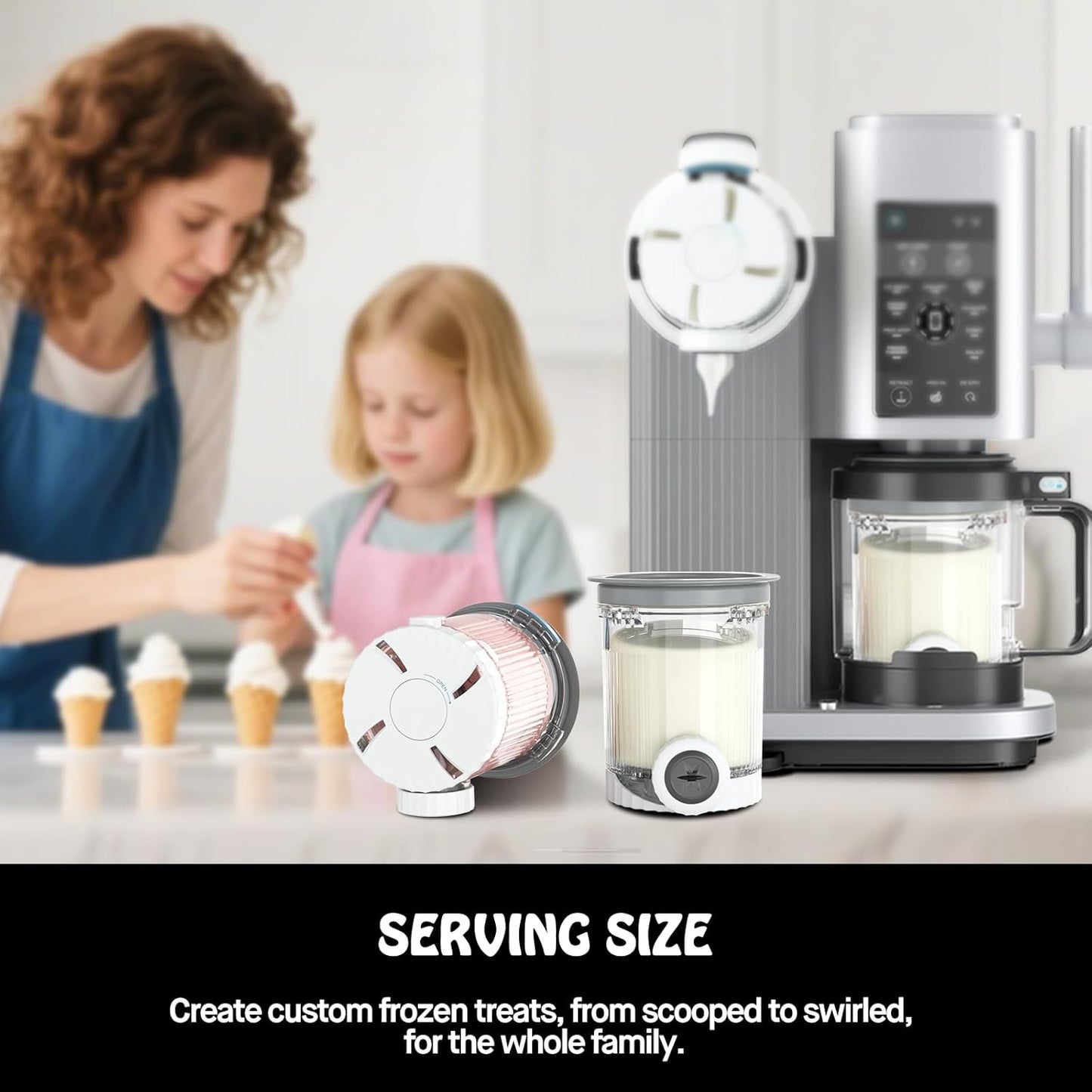 For Ninja Swirl by Creami NC700 Series Ice Cream Makers, Dishwasher Safe, 16 oz Pints with Lid, Grey Lids (Grey, 16OZ)