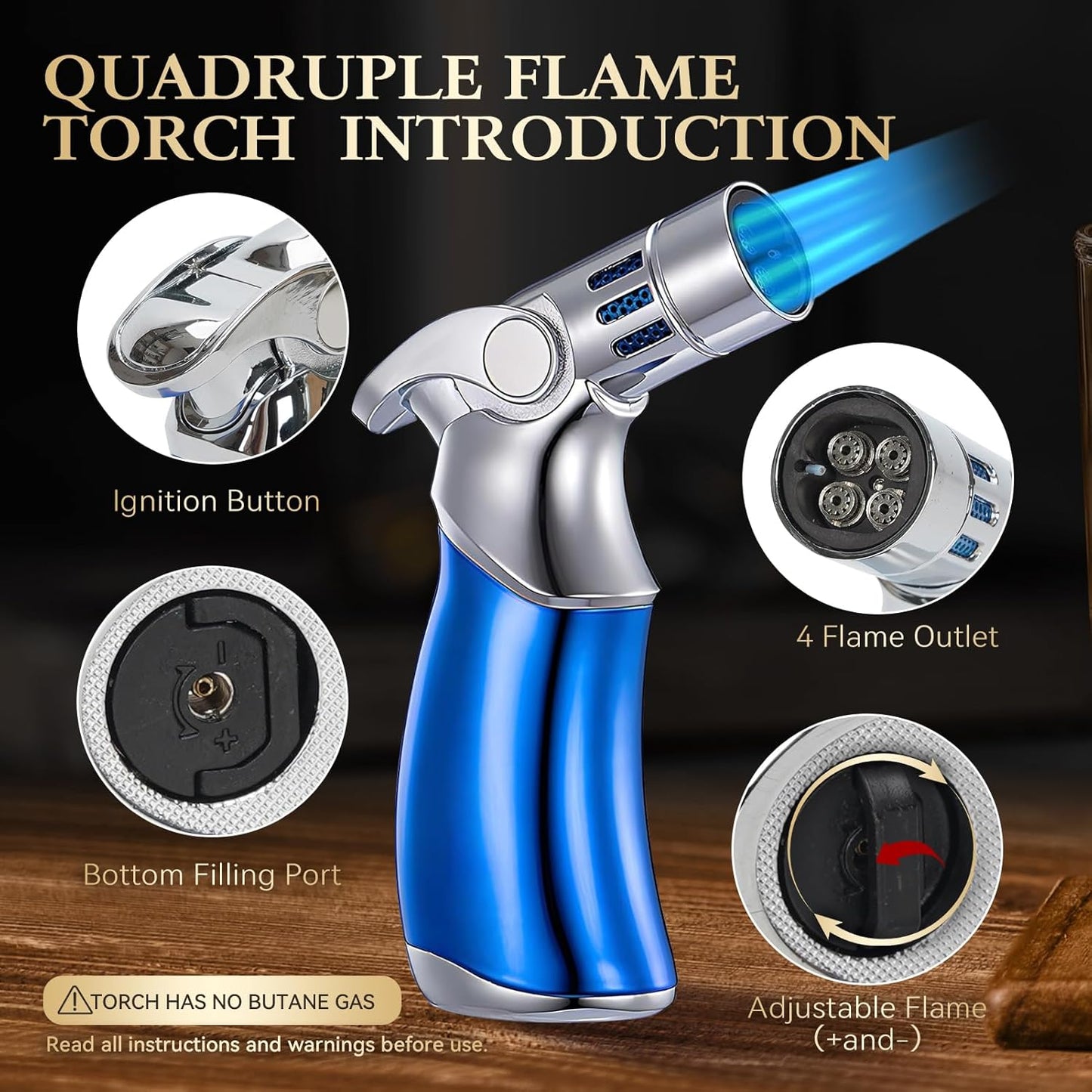 Whiskey Smoker Kit with Torch - Old Fashioned Cocktail Smoker Kit with 6 Flavors Wood Chips | Bourbon Drink Smoke Set with 2 XL Stainless Steel Ice Balls & 2 Glasses for Men, Dad(No Fuel Included)