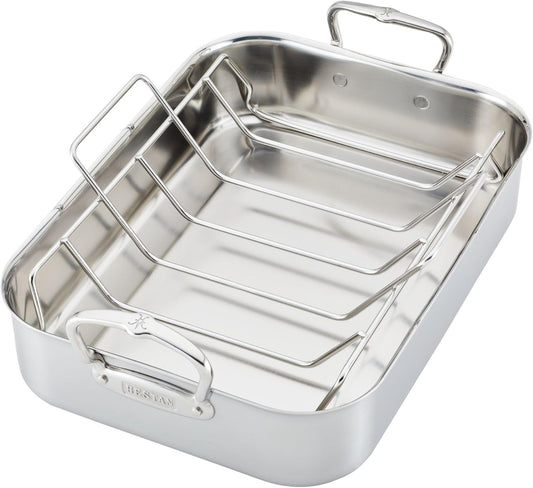 Hestan Provisions – 14.5" Classic Clad Roaster with Stainless Steel Rack