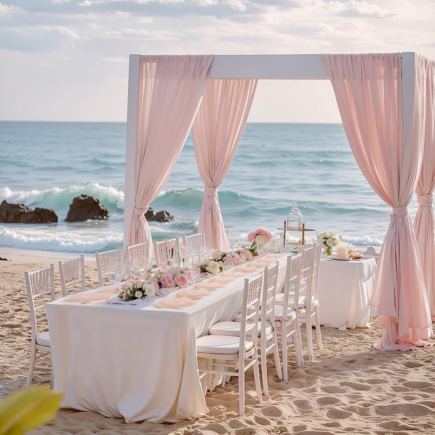 supernal 100pcs Pink Plastic Plates with Gold Beads Plates Disposable Heavy Duty Party Supplies Includes 10.25inch Dinner Plate and 7.5inch Dessert Disposable Plate for Party,Wedding,Bridal Showers