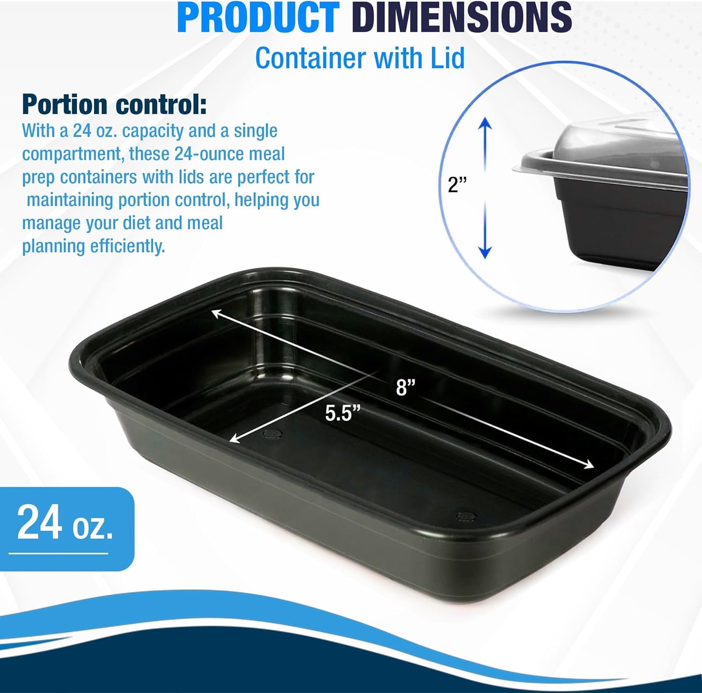 Ruthy's Outlet Meal Prep Containers W/Lids -Square Food Storage – BPA-Free| Stackable | Microwave | Freezer & Dishwasher Safe | Reusable Lunch Bento Box Portion Control & Planning (15 Pack, 32 oz)