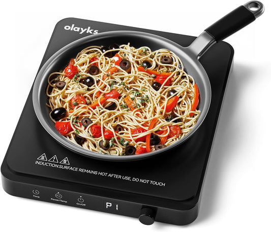Portable Induction Cooktop, Countertop Burner Hot Plate 1500W With Sensor Touch, Electric Induction Cooker With 9-Level Adjustment, 3-Hour Timer, Auto-Shut-Off, LED Display, Auto Pot Detection