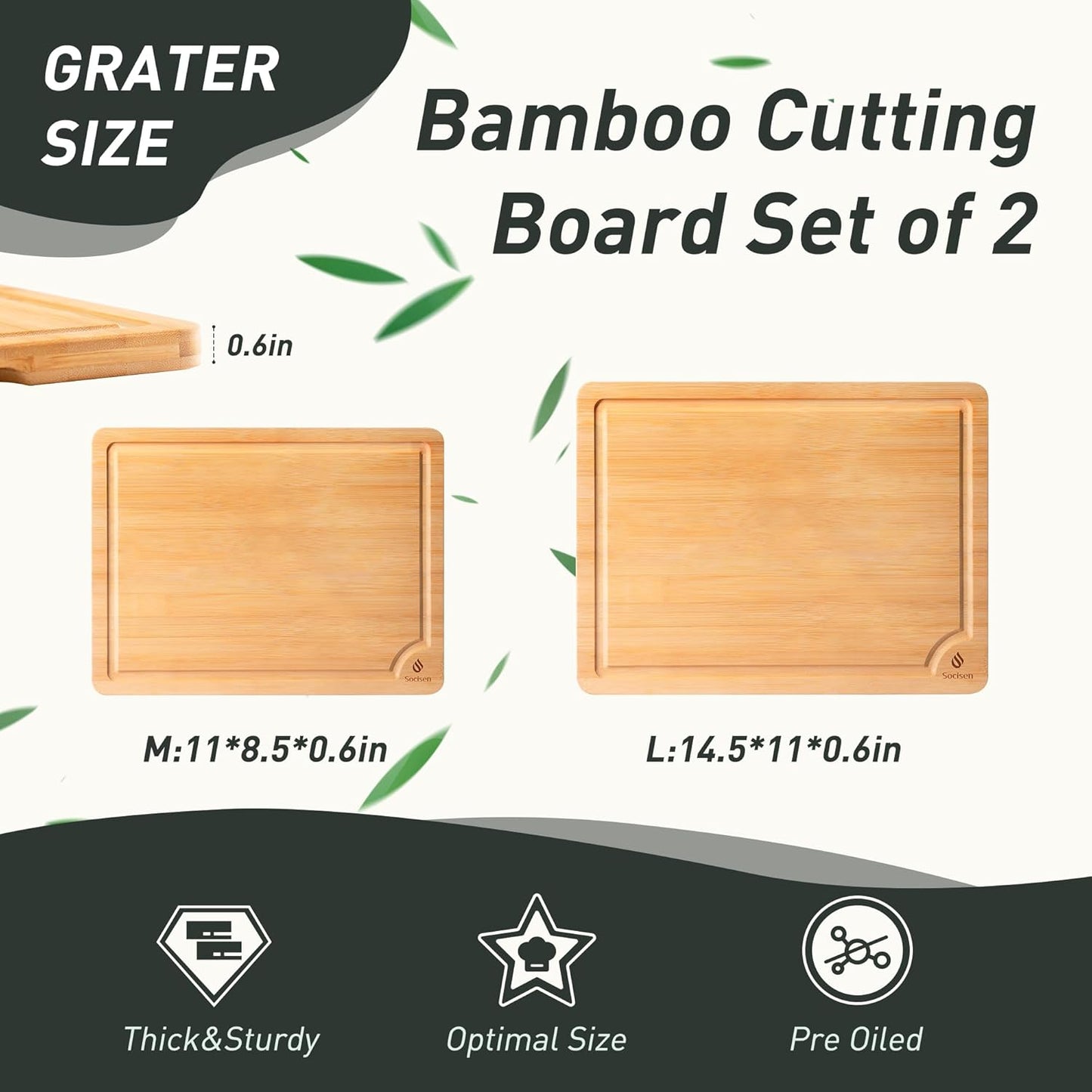 Bamboo Cutting Board Set Non Slip Feet Over Sink Chopping Board Christmas Xmas Birthday Day Gifts Ideas Grandmother Gigi Granny Nana Glamma Mawmaw Yaya Abuela Abuelita Mamaw Mimi Nonna Oma Meme