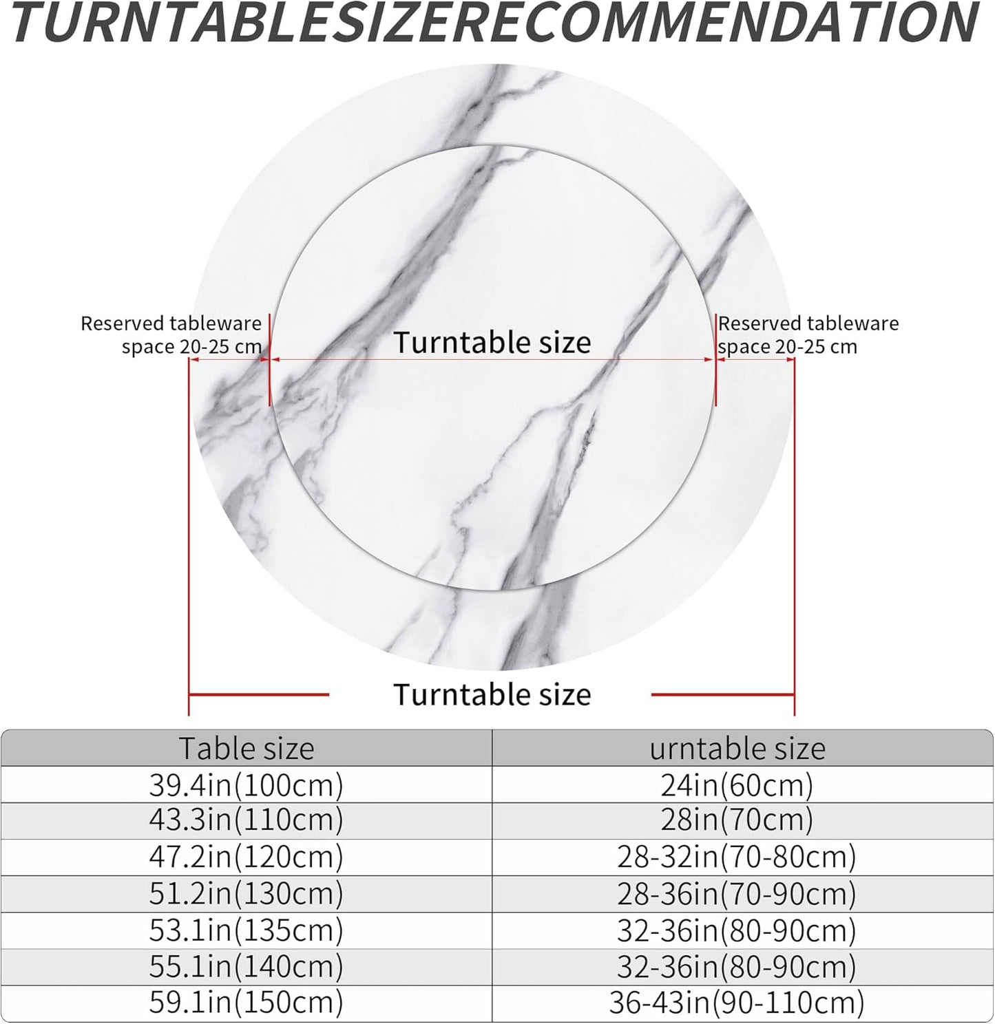 31.5" Lazy Susan for Table Top Sintered Stone Rotating Serving Tray for Dining Table, Kitchen Lazy Susan Organizer Spinning Rotating Food Server Party Centerpieces