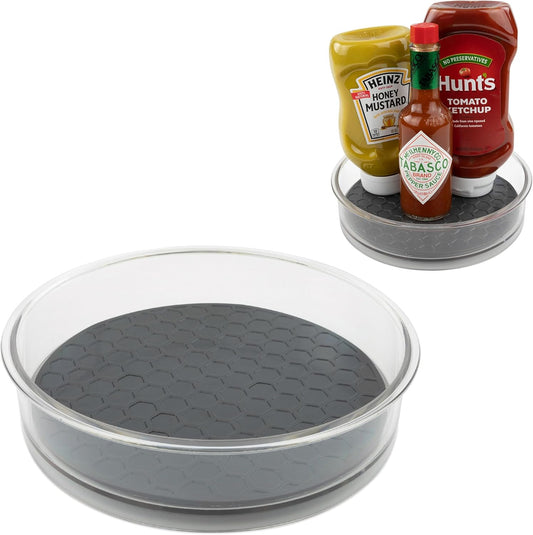 Spectrum Lazy Susan Organizer, Hexa Round Small (1-Pack) - Lazy Susan Turntable for Cabinet, Refrigerator, Pantry, Table, & Shelf - Rotating & Spinning Pantry Organization & Storage for Fridge