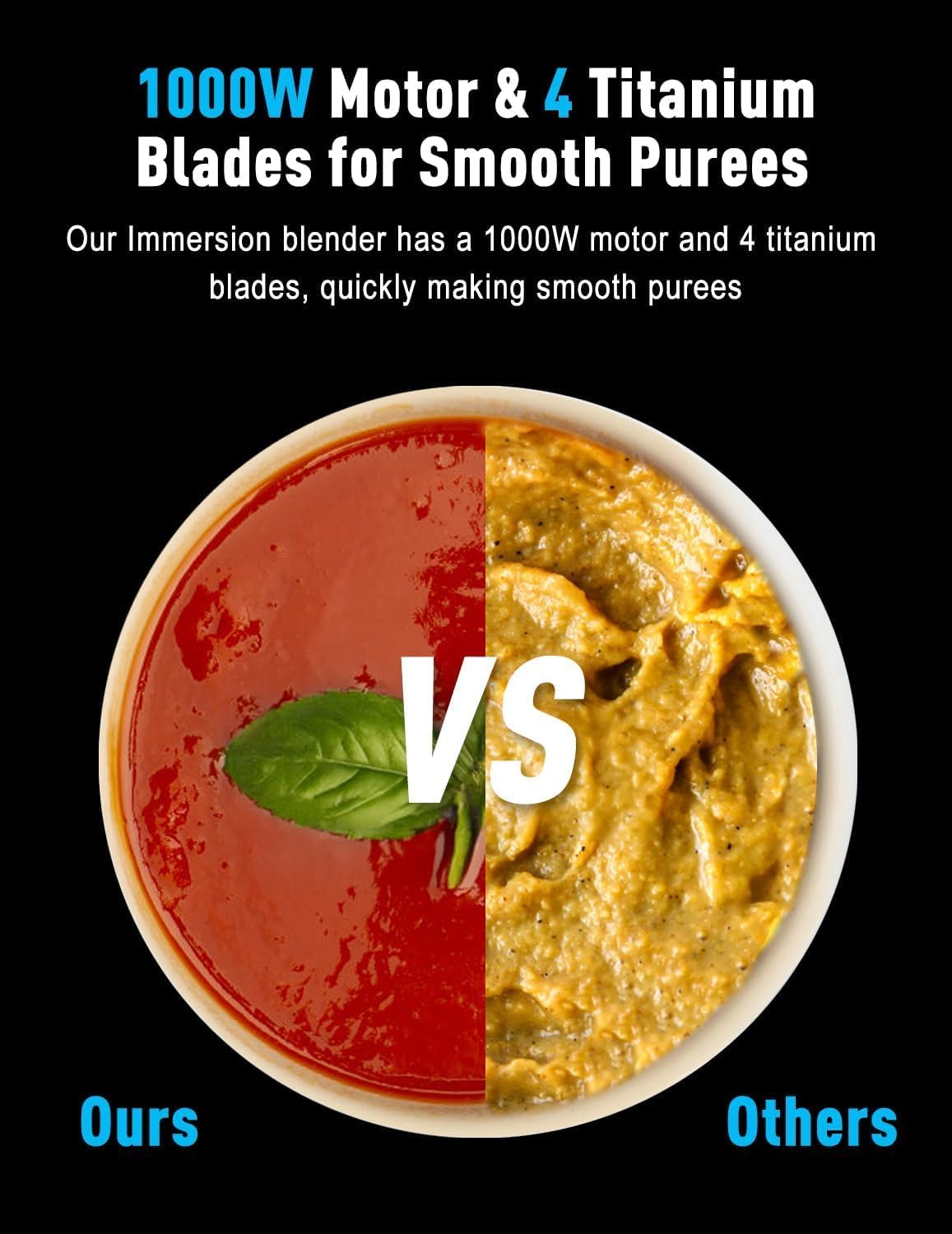 Powerful Immersion Blender handheld, 2025 New Update Hand Blender, Scratch-Resistant Corded Hand Mixer with Heavy-Duty Copper Brushless Motor and Gift Box Red