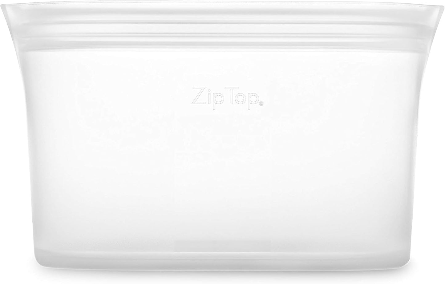 Zip Top Reusable Food Storage Bags | Large Dish [Frost] | Silicone Meal Prep Container | Microwave, Dishwasher and Freezer Safe | Made in the USA