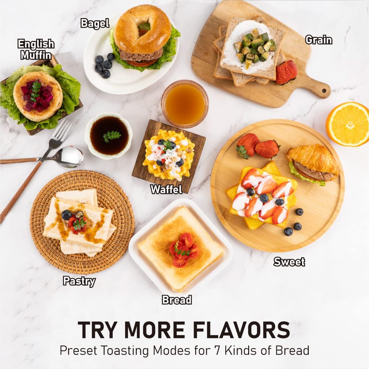 Touchscreen Toaster 2 Slice, KETIAN Bagel English Muffins Toast Pastry Waffles Grain Sweet Bread Toaster, Extra Wide Slots Single Slot Toasting Automatic Lifting, 1400w (Black)