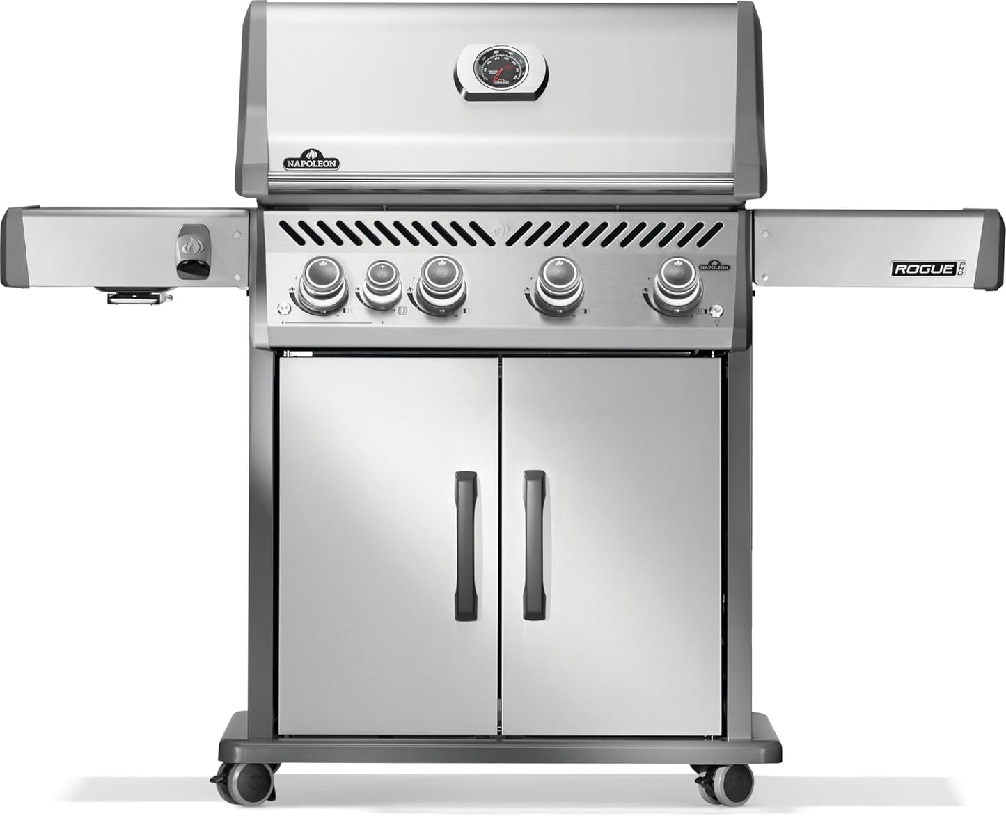 Napoleon Rogue PRO 525 Propane Gas Grill with Infrared Side Burner, Stainless Steel, Durable 5-Burner Outdoor BBQ