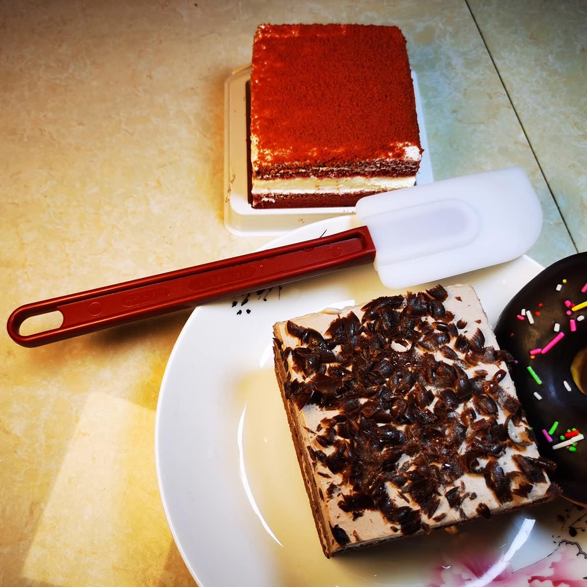 Flexible Rubber Spatulas 5PCS, Silicone Spatula Set, Soft Rubber Spatula Scraper 9.5 Inches, Commercial Spatula, Silicone Rubber Spatula Set Resistant to 500℉ (5 Scrapers 9.5")